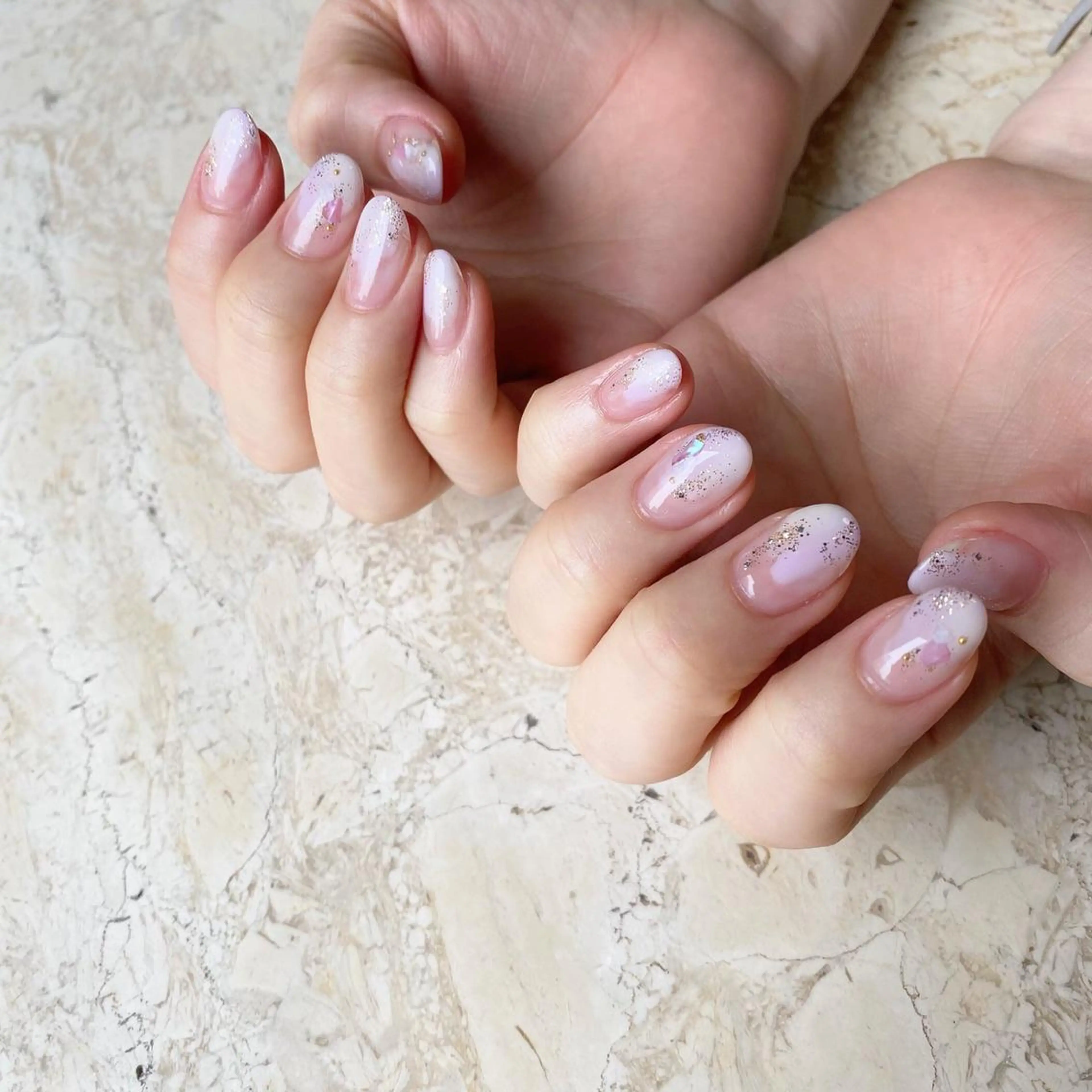 ネイル オーロラネイル ジェルネイル ハート 氷ネイル・うるうるネイル マグネットネイル nail salon mieux(ミュー)のネイルデザイン