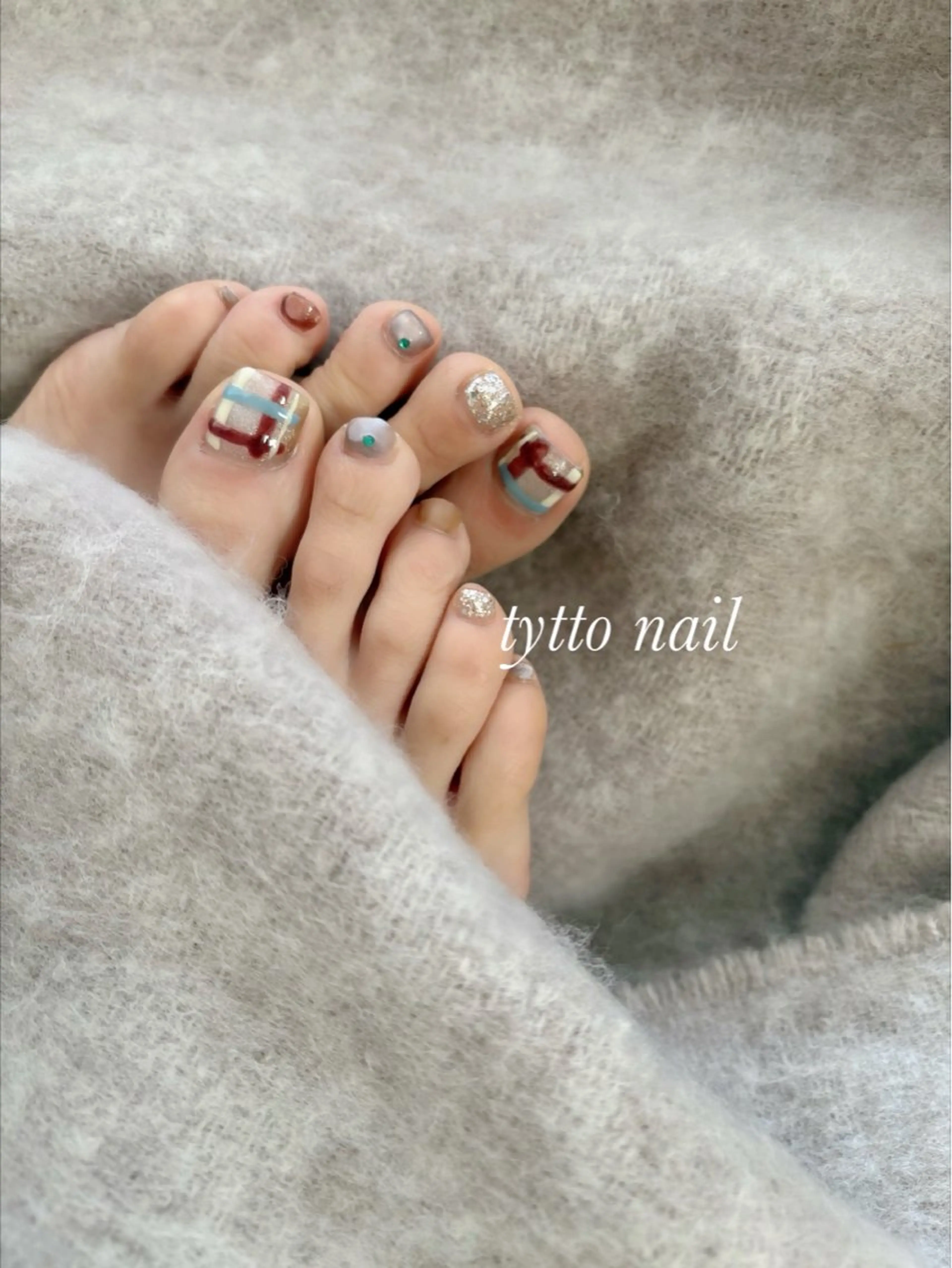 ネイル フットネイル マットネイル 冬ネイル tytto nail ❤︎‪‪eri‪‪のネイルデザイン