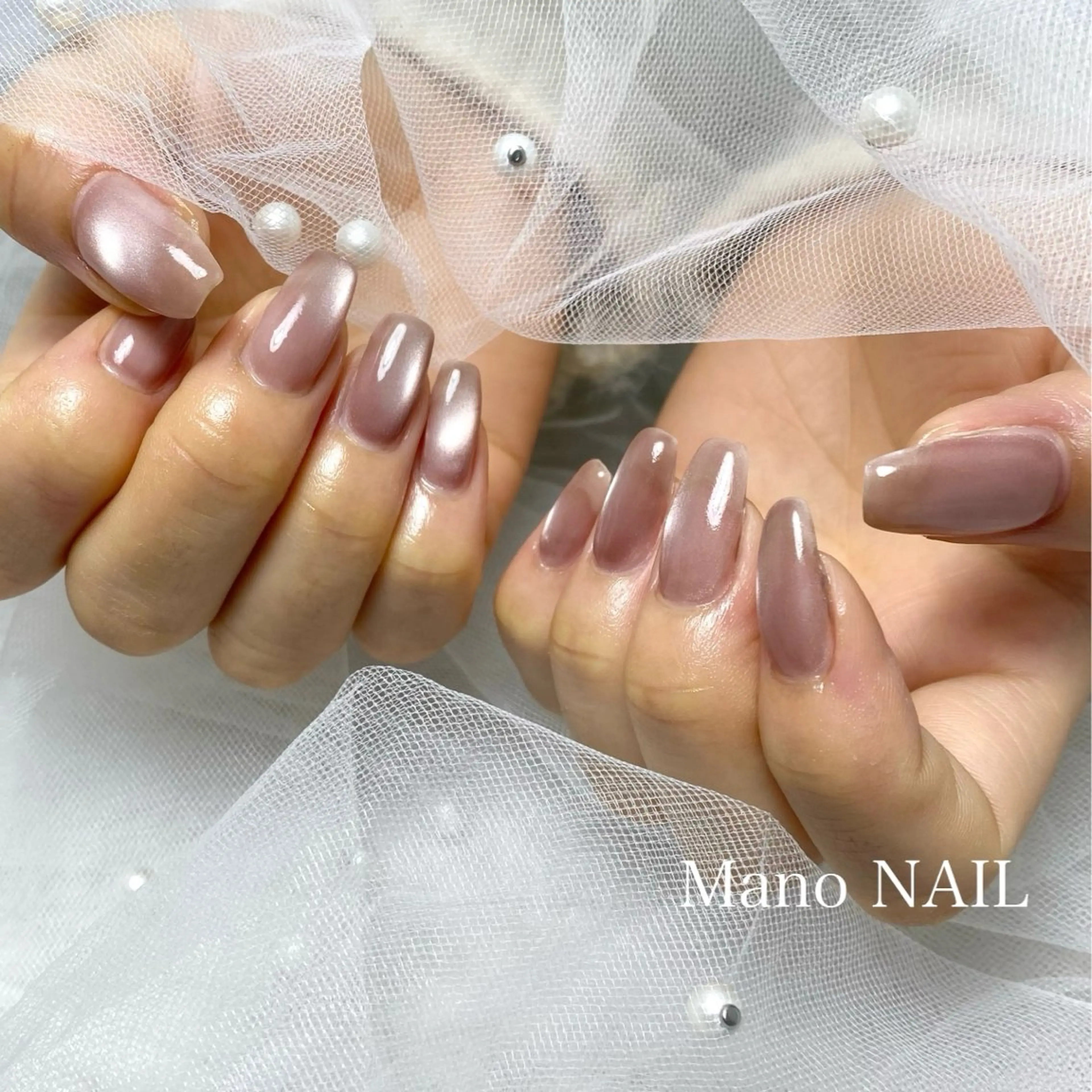 ネイル 桜ネイル マグネットネイル ハンドネイル Mano NAILのネイルデザイン