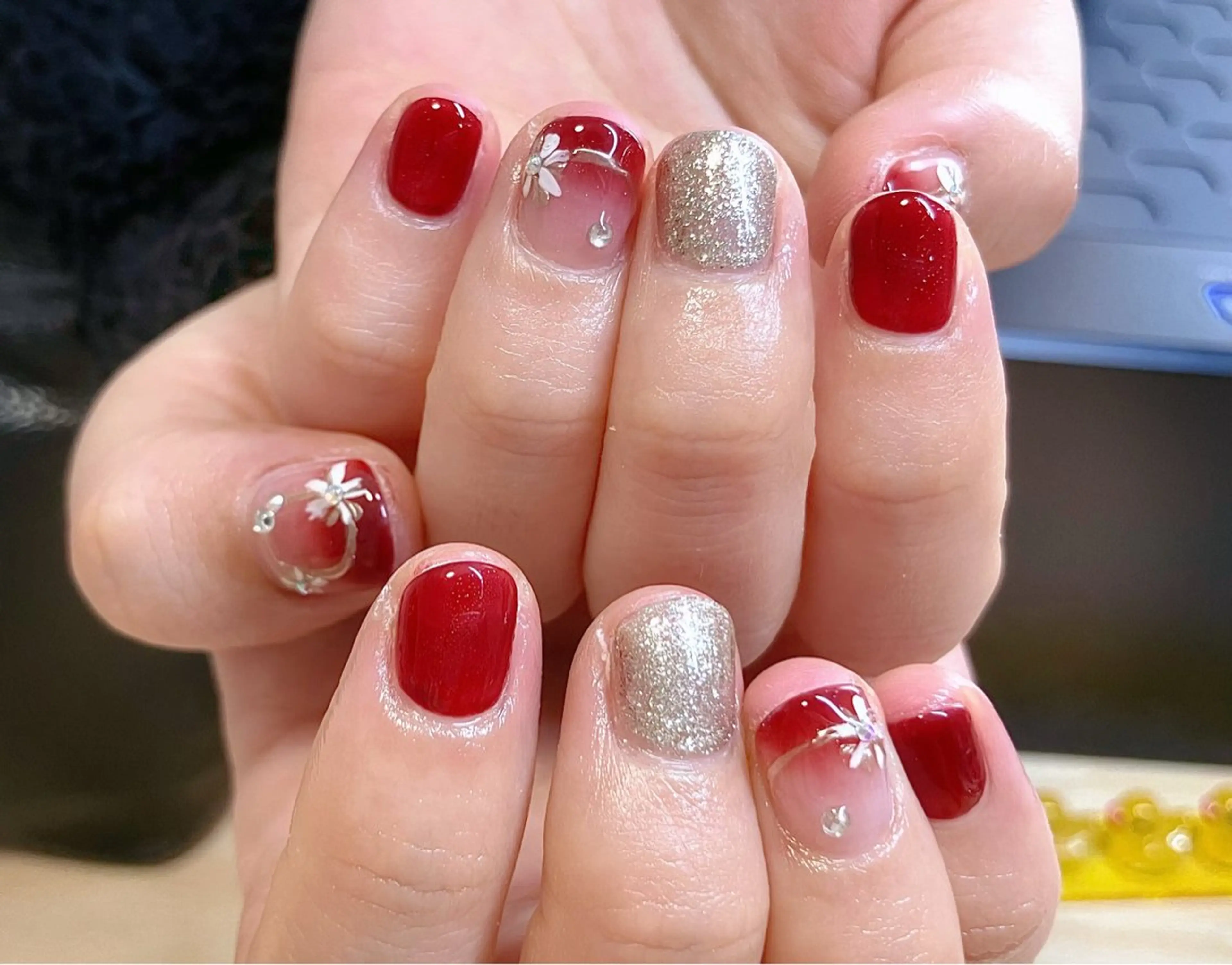 ネイル アートネイル ジェルネイル キラキラネイル マグネットネイル 大理石ネイル(マーブル) ハンドネイル RinRin　nail所属・孔 ジンシェンのネイルデザイン