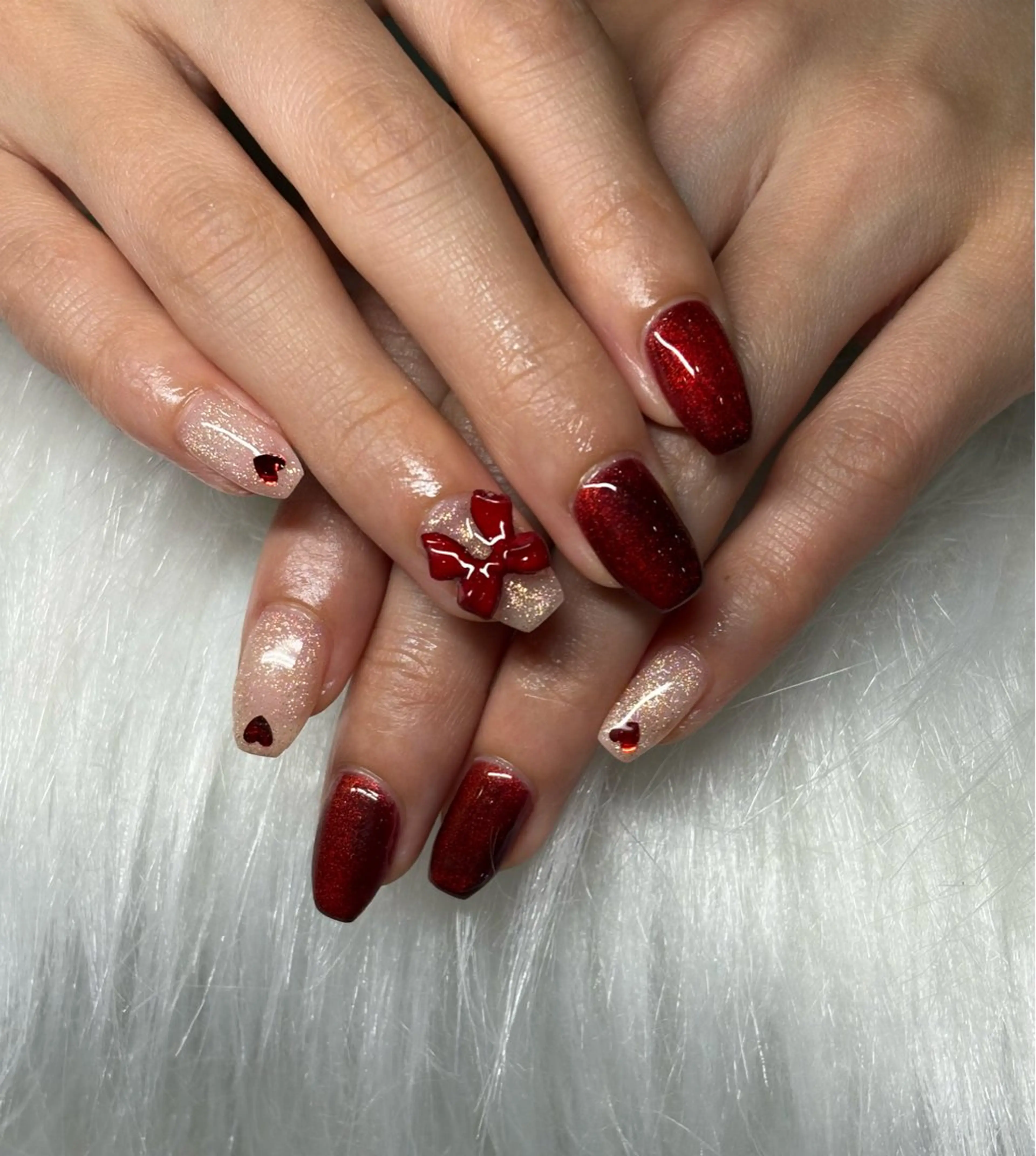 ネイル ハート 韓国ネイル 夏ネイル ワンホンネイル ハンドネイル gin ginのネイルデザイン