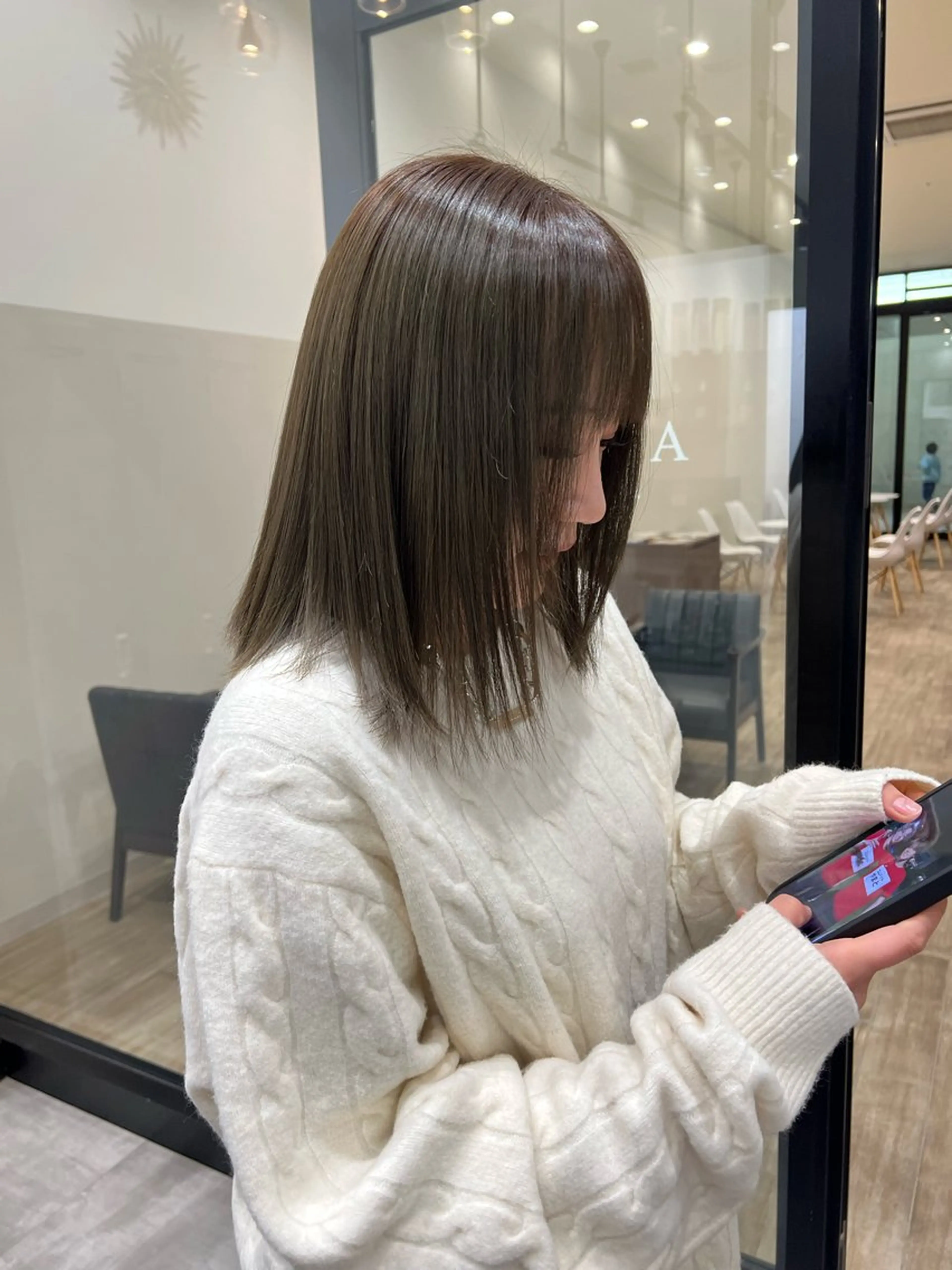 ミディアム カラー オリーブカラー トリートメント CAPA Central所属・CAPA こばのヘアスタイル