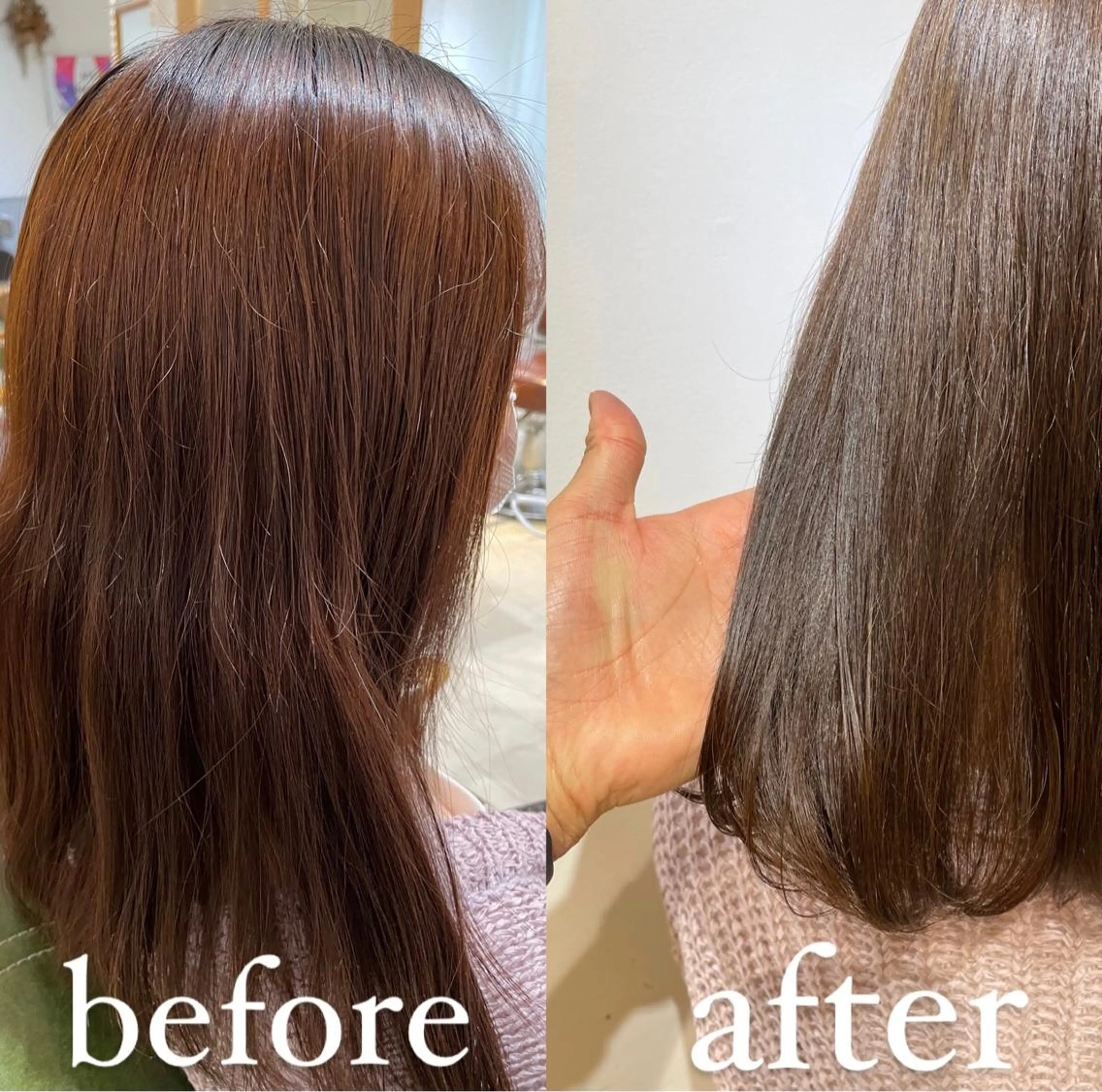 セミロング カラー ベージュカラー カット ヘアカラー トリートメント 過去一の柔髪ヘア 🌿IVYjoureのヘアスタイル