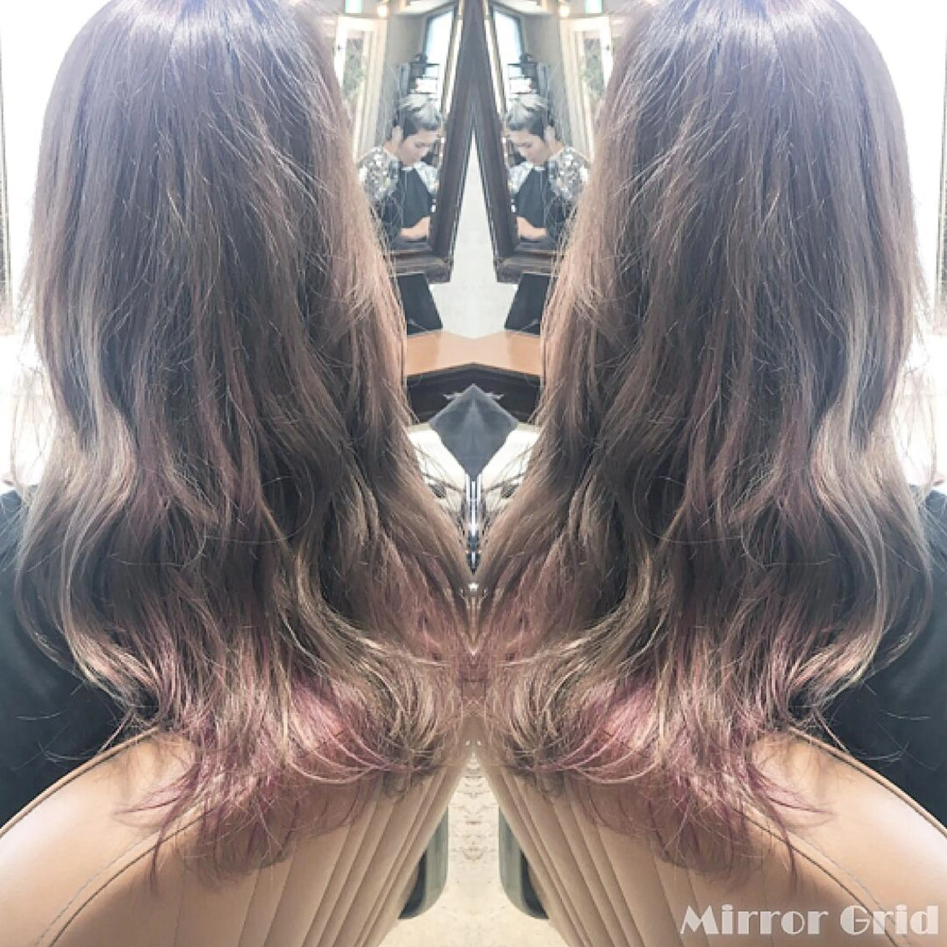 ロング カラー ベージュカラー ハイライトカラー ピンクカラー 外国人風カラー ハイライト 北條 優輝のヘアスタイル