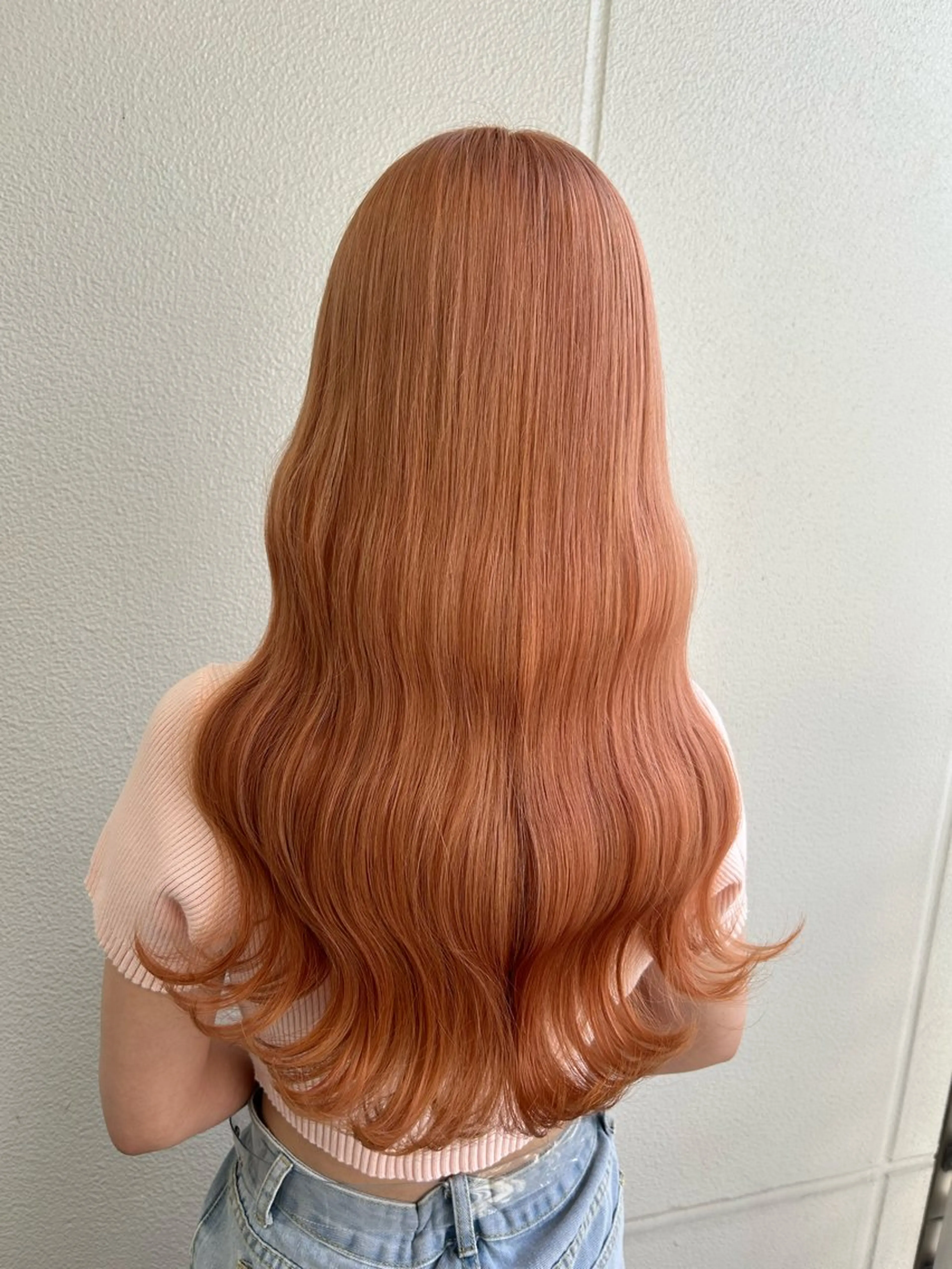 ロング カラー ベージュカラー オレンジ オレンジベージュ 《暖色/韓国hair 》🇰🇷桑原ユキネのヘアスタイル