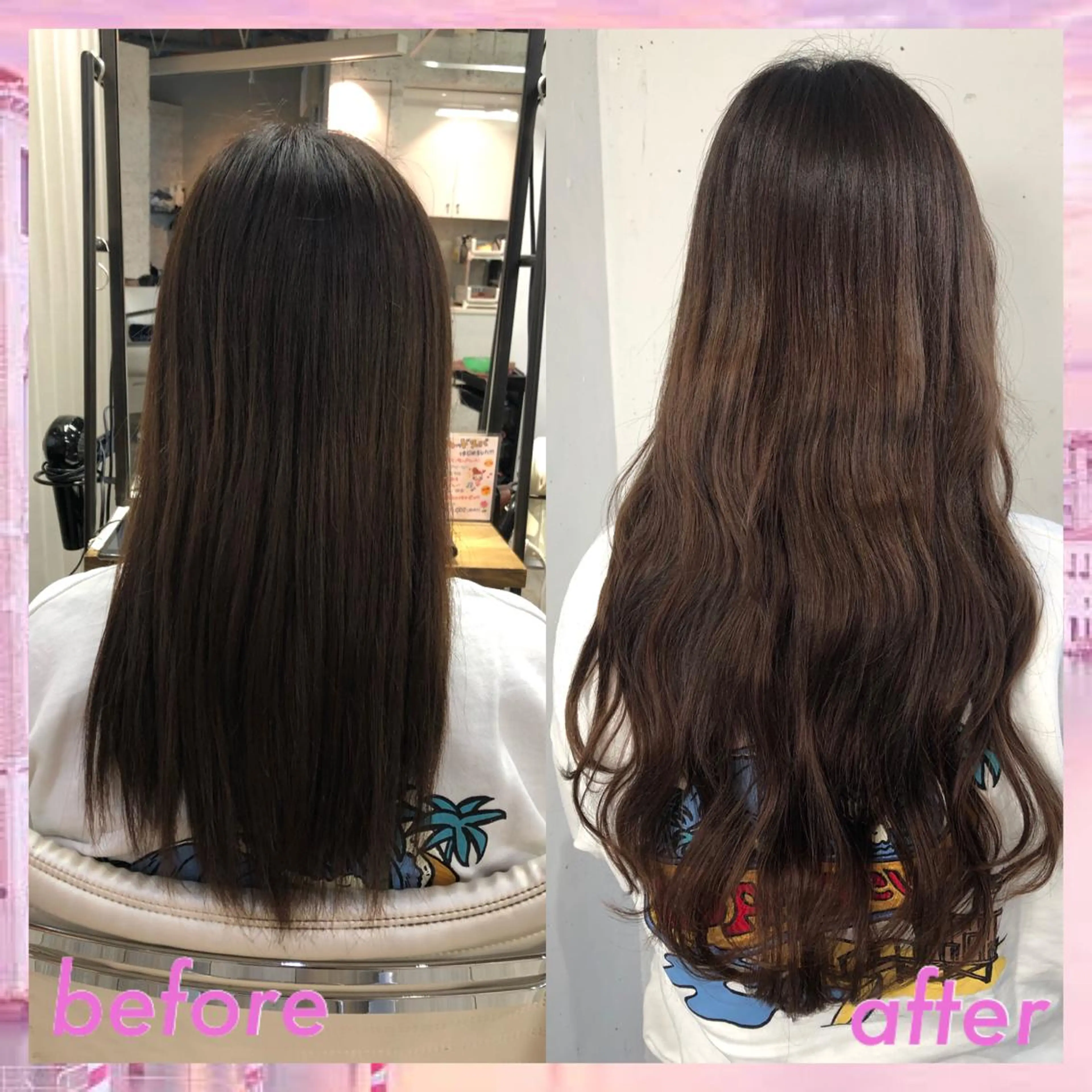 ロング カラー ヘアアレンジ シールエクステ エクステ ロング カット エクステ ヘアセット 八巻 晴香のヘアスタイル