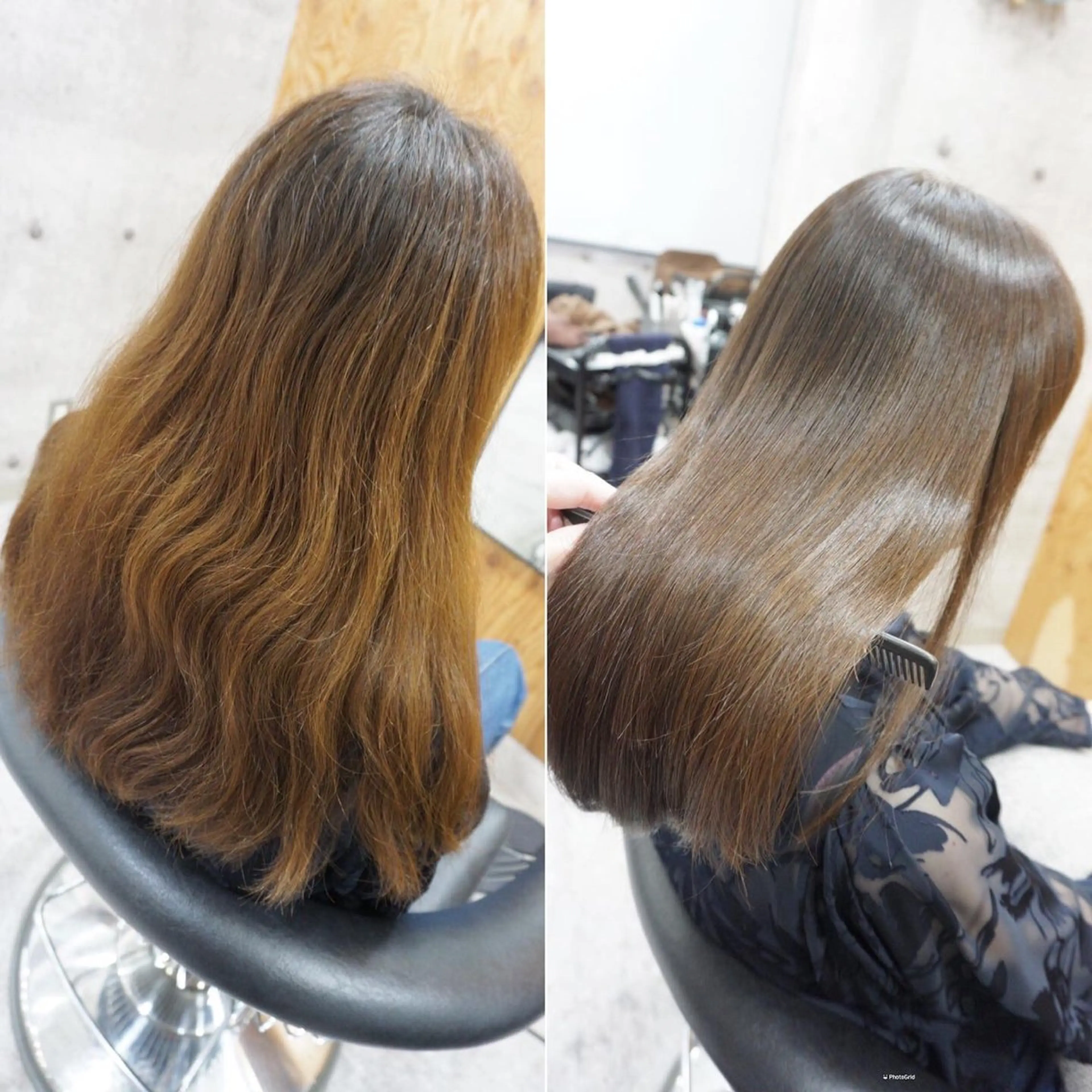 ミディアム 髪質改善 縮毛矯正 カット ヘアカラー 縮毛矯正 トリートメント hair teria ryu 大塚のヘアスタイル