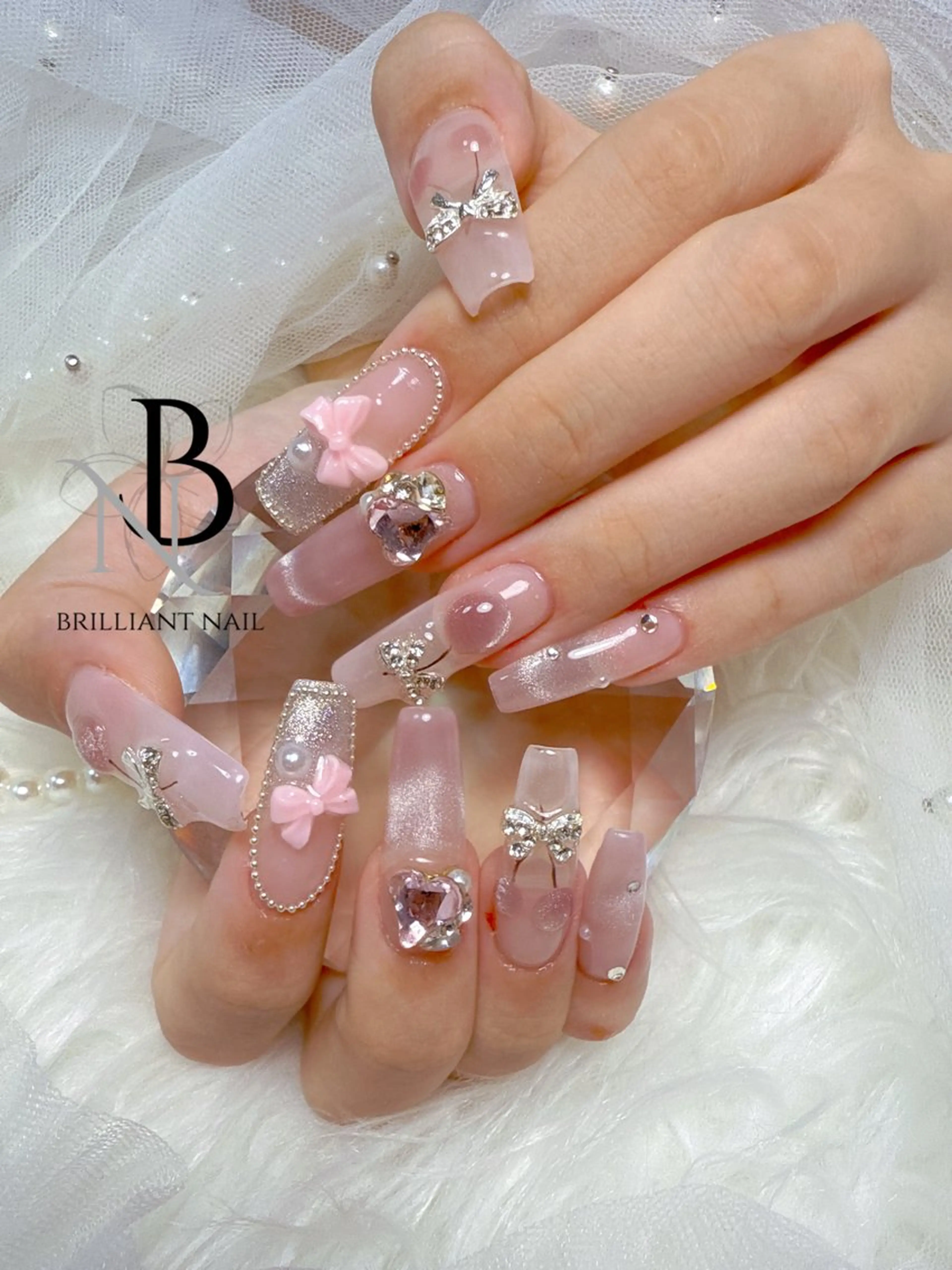 ロング ハンドネイル ハンドケア brilliant nail💎あやのネイルデザイン