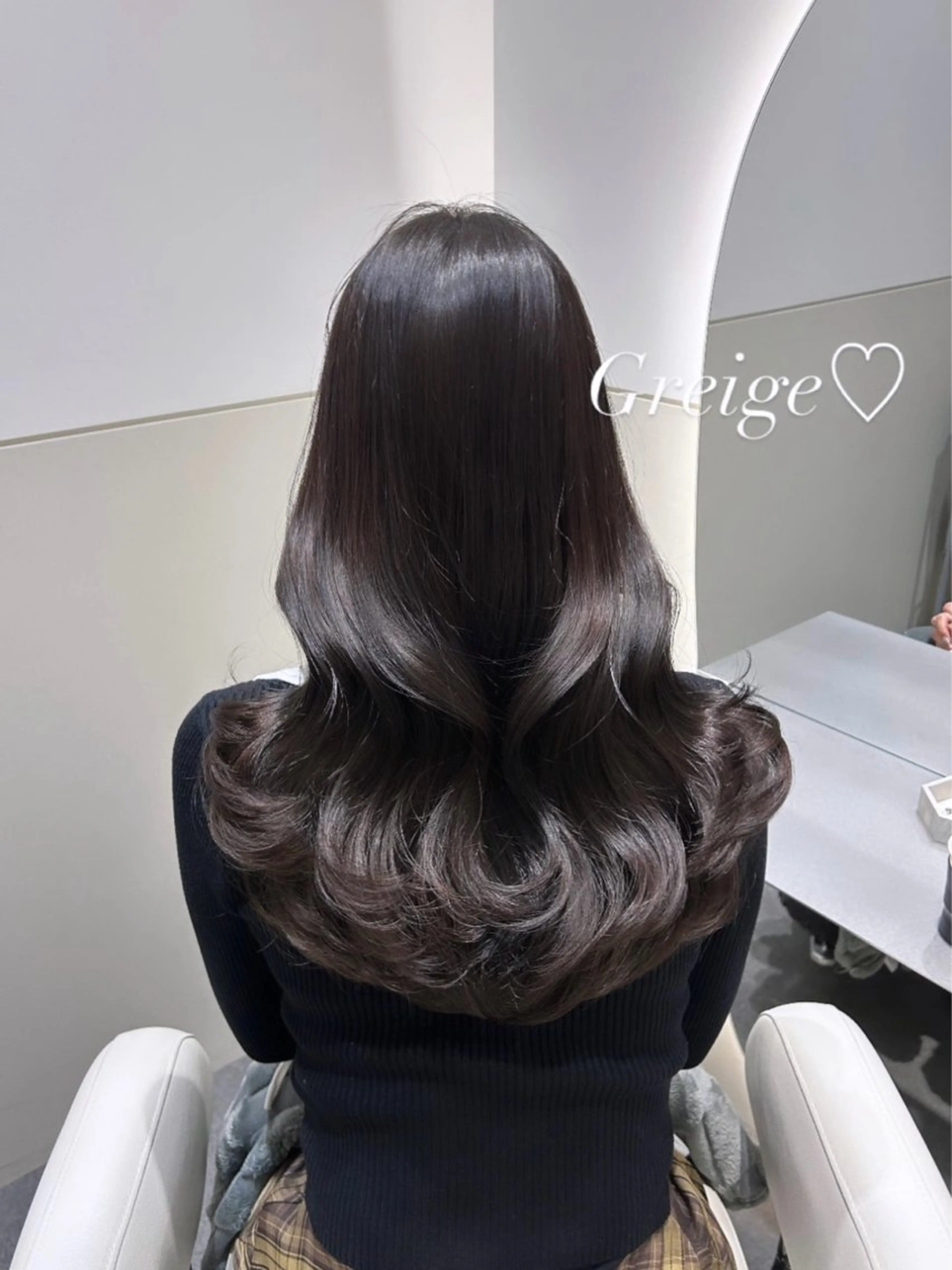 セミロング カラー グレージュ レイヤーカット 🩷韓国ヘア/ヨシン モリ🩷Maikaのヘアスタイル