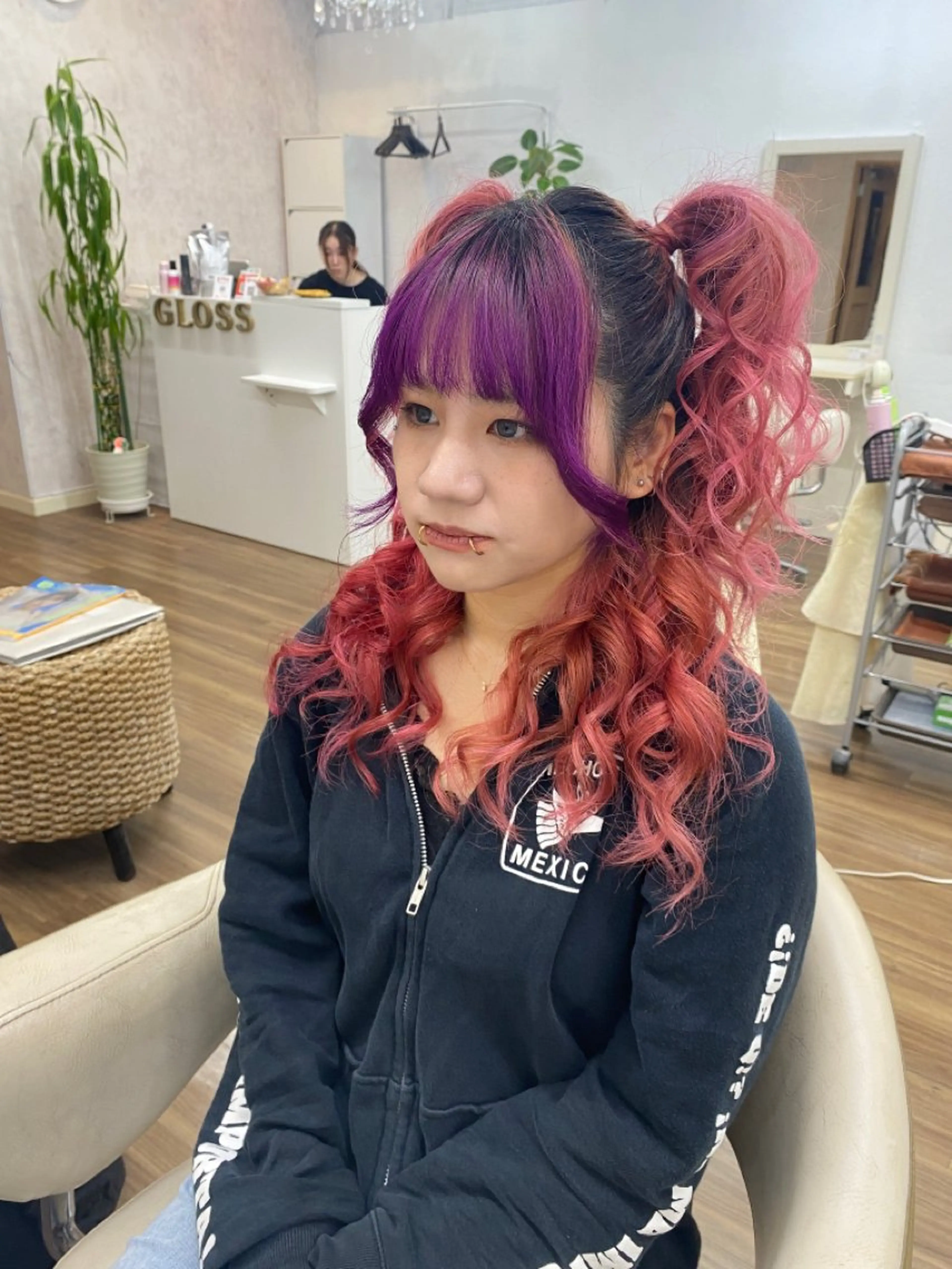 ヘアアレンジ ハーフアップ ヘアセット GLOSS 心斎橋 山上のヘアスタイル