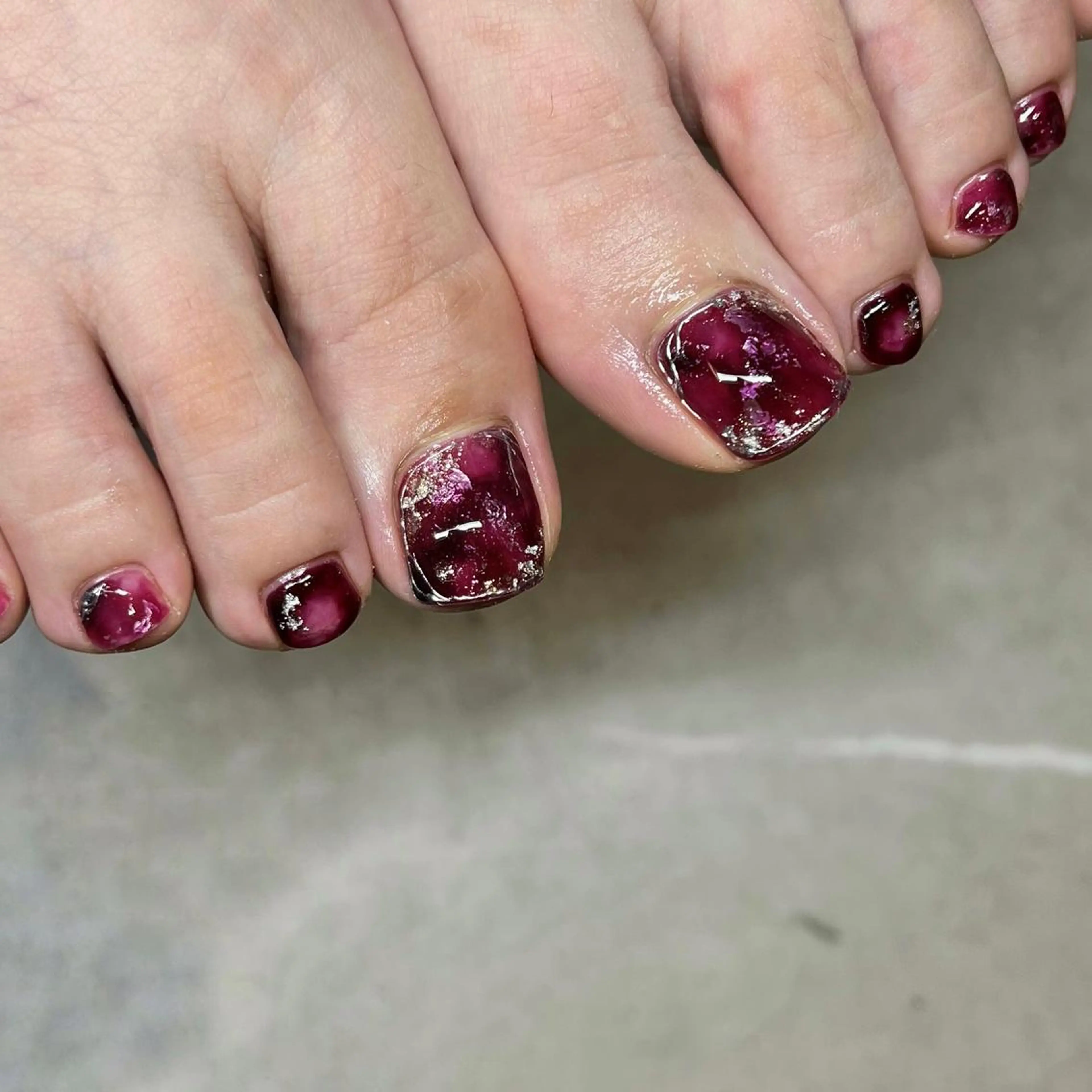 ショート ネイル フットネイル REVIA_nail maiのネイルデザイン