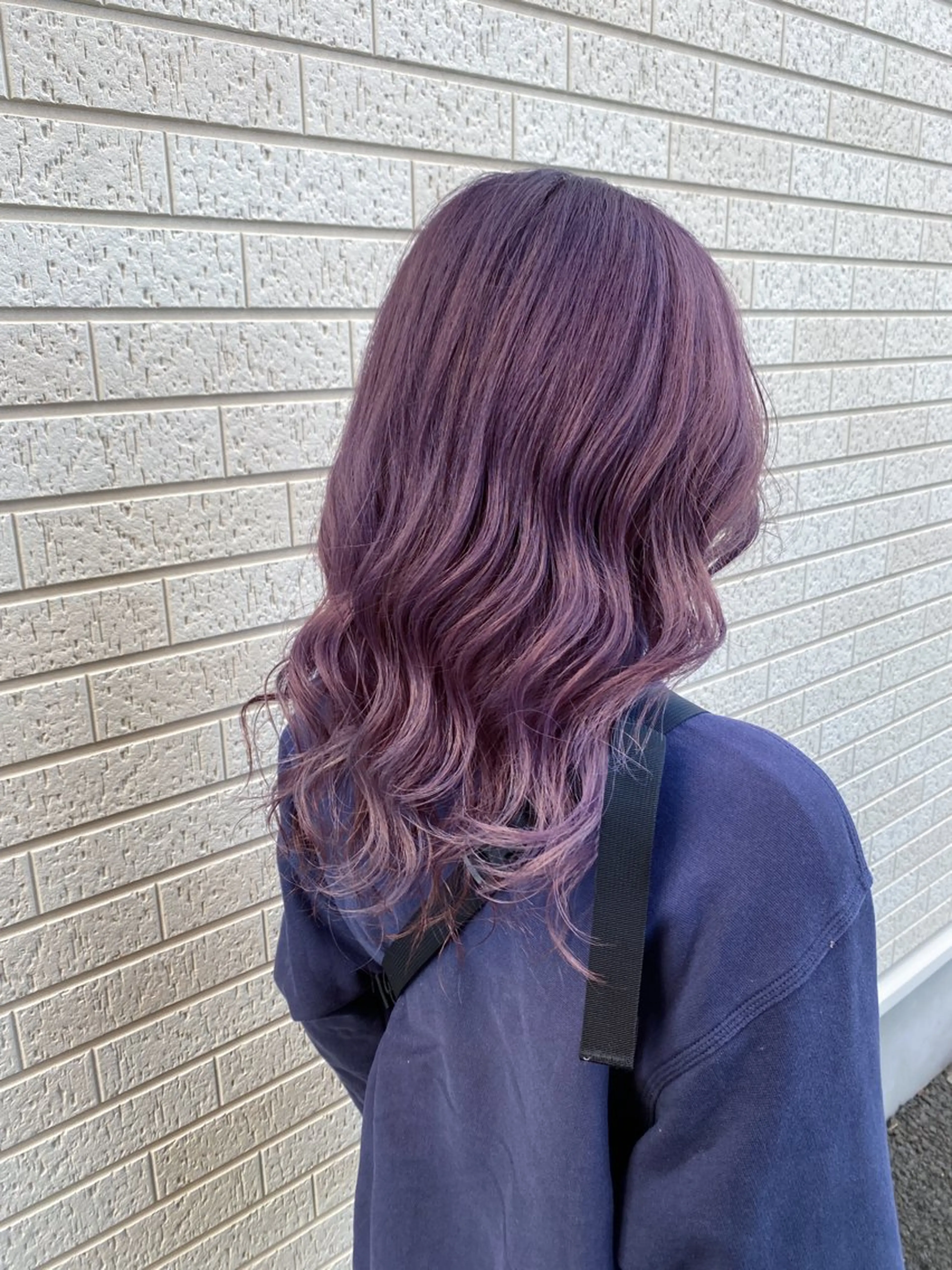 セミロング カラー ラベンダーカラー ラベンダーピンク ピンクカラー 安住 千明のヘアスタイル