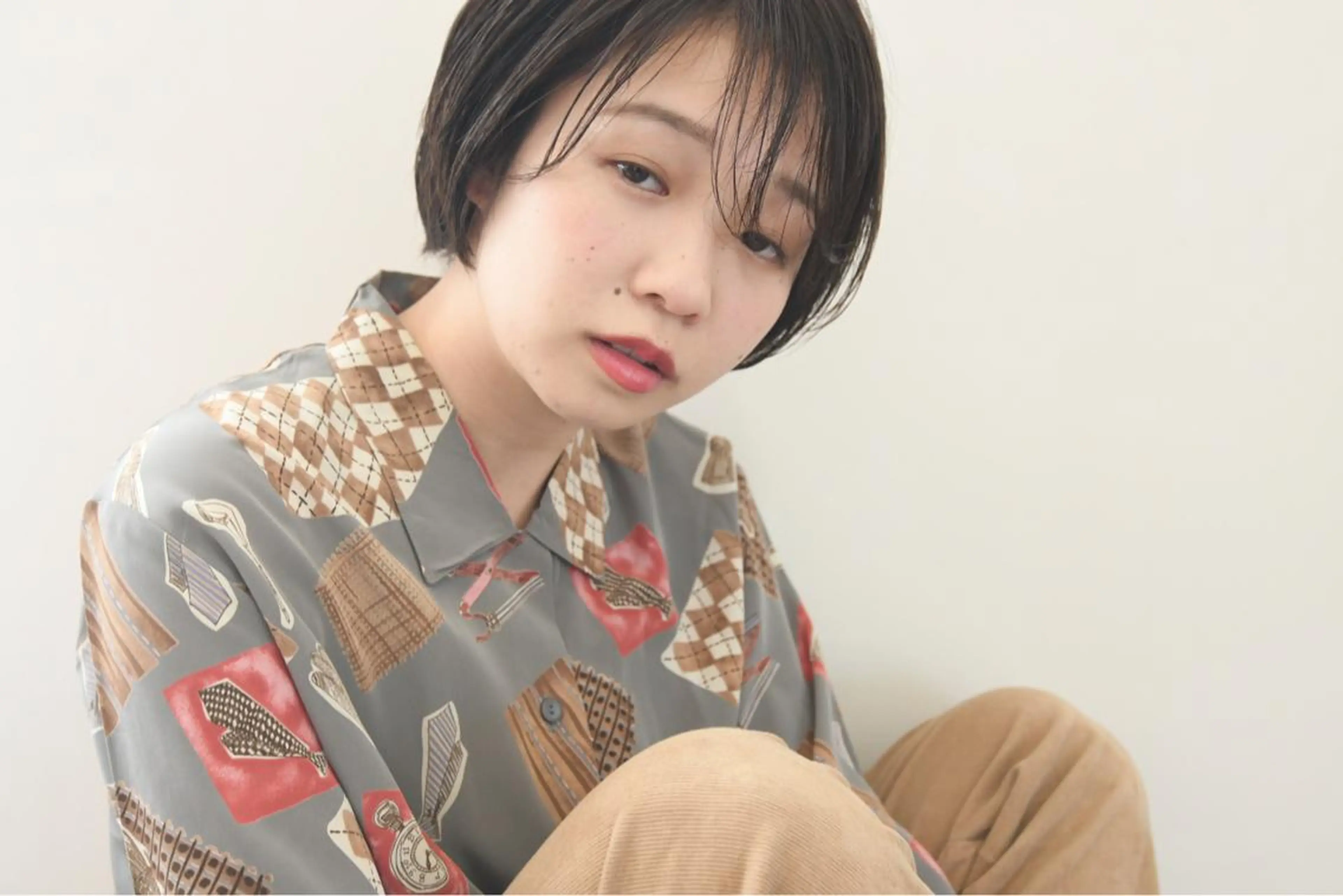 ショート カラー パーマ 三好 美里のヘアスタイル