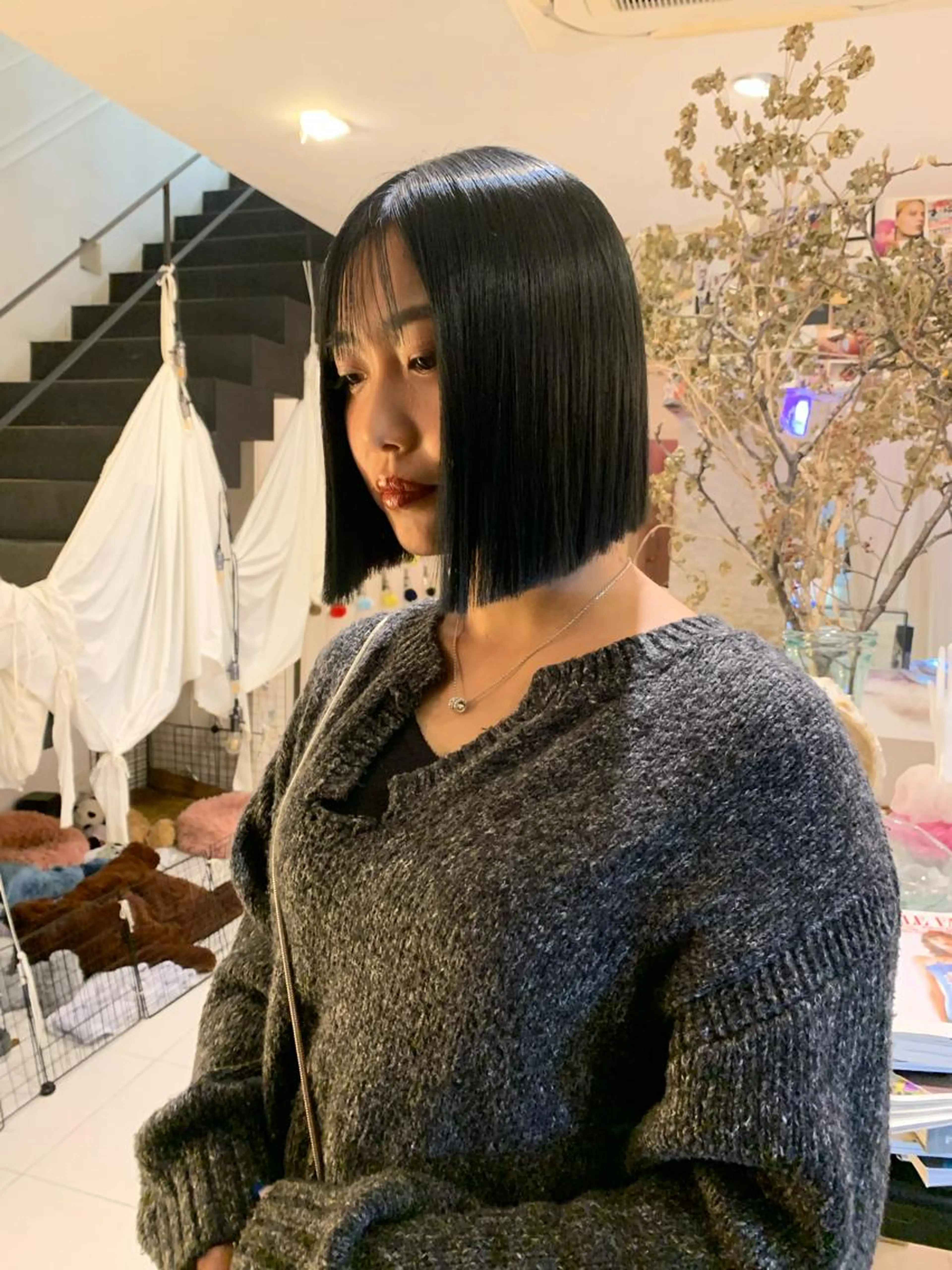 ご新規様限定✨酸性ストレートパーマ✨トリートメント付き🧴(愛知県／岡崎)メンズ／レディース／縮毛矯正／切りっぱなしボブの写真