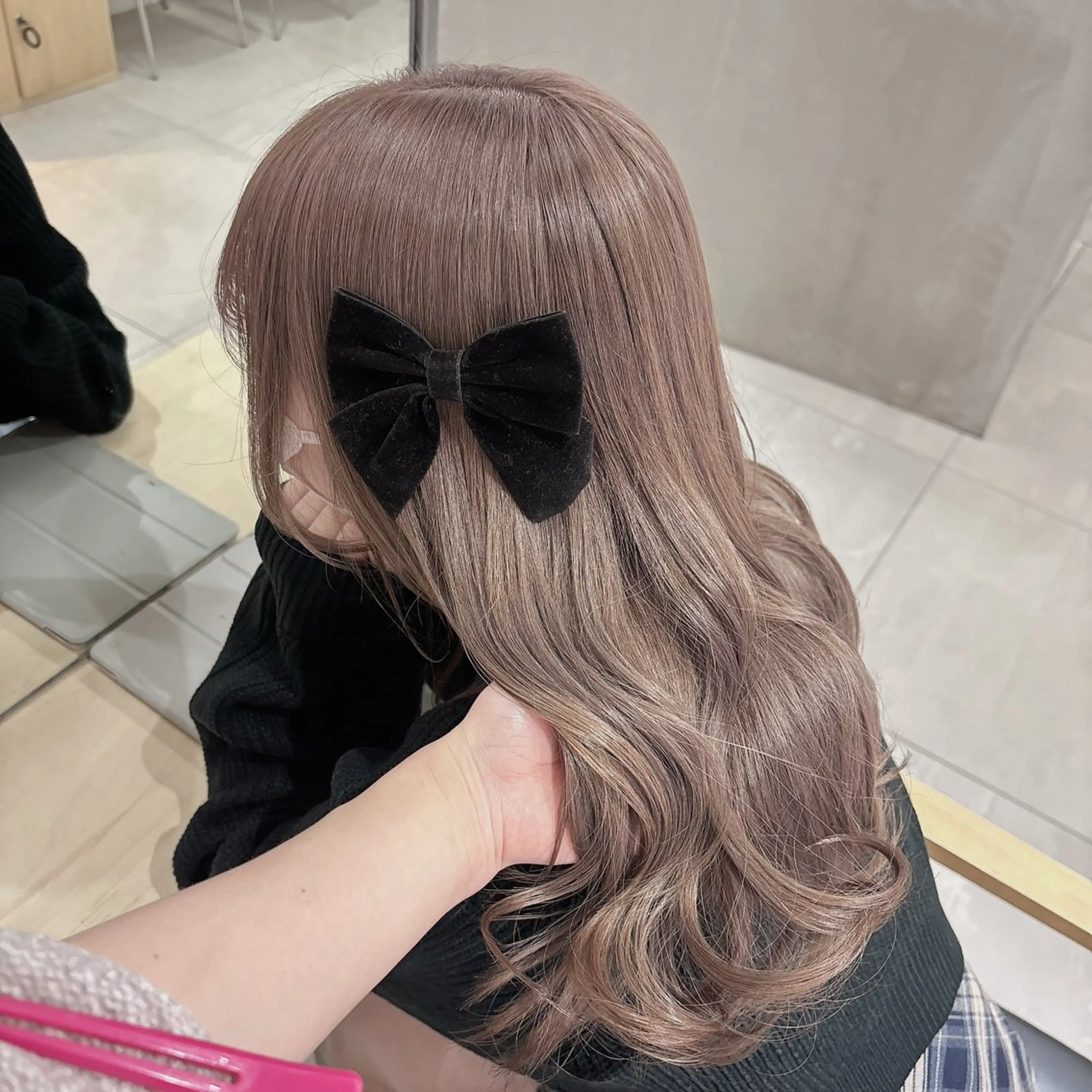 セミロング ヘアカラー ヘアセット ゆるふわ透明感カラー 🎀ほの/表参道のヘアスタイル