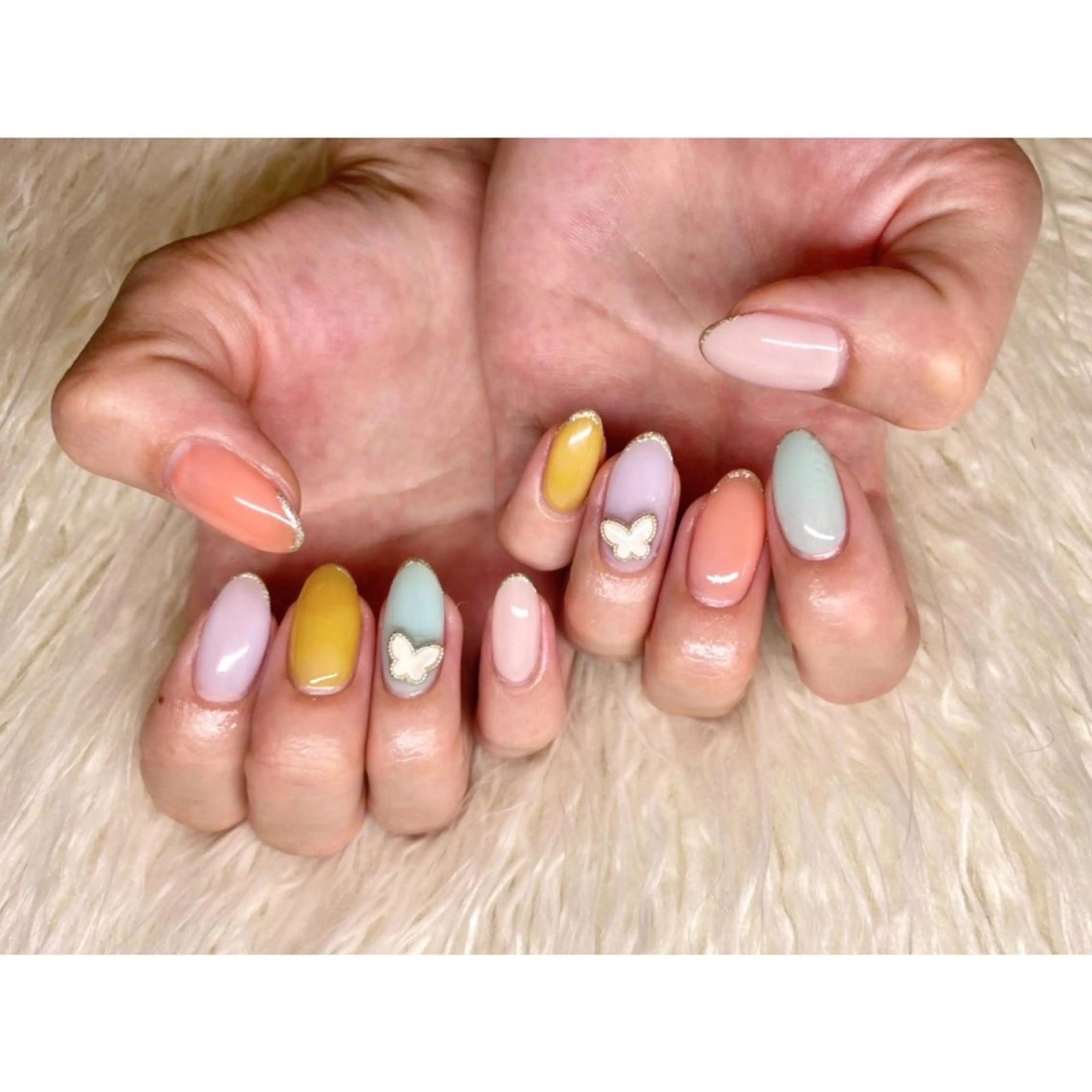 ネイル フレンチネイル ラメ(グリッター) パステルネイル 春ネイル ハンドネイル フットネイル Nail salon LuaRのネイルデザイン