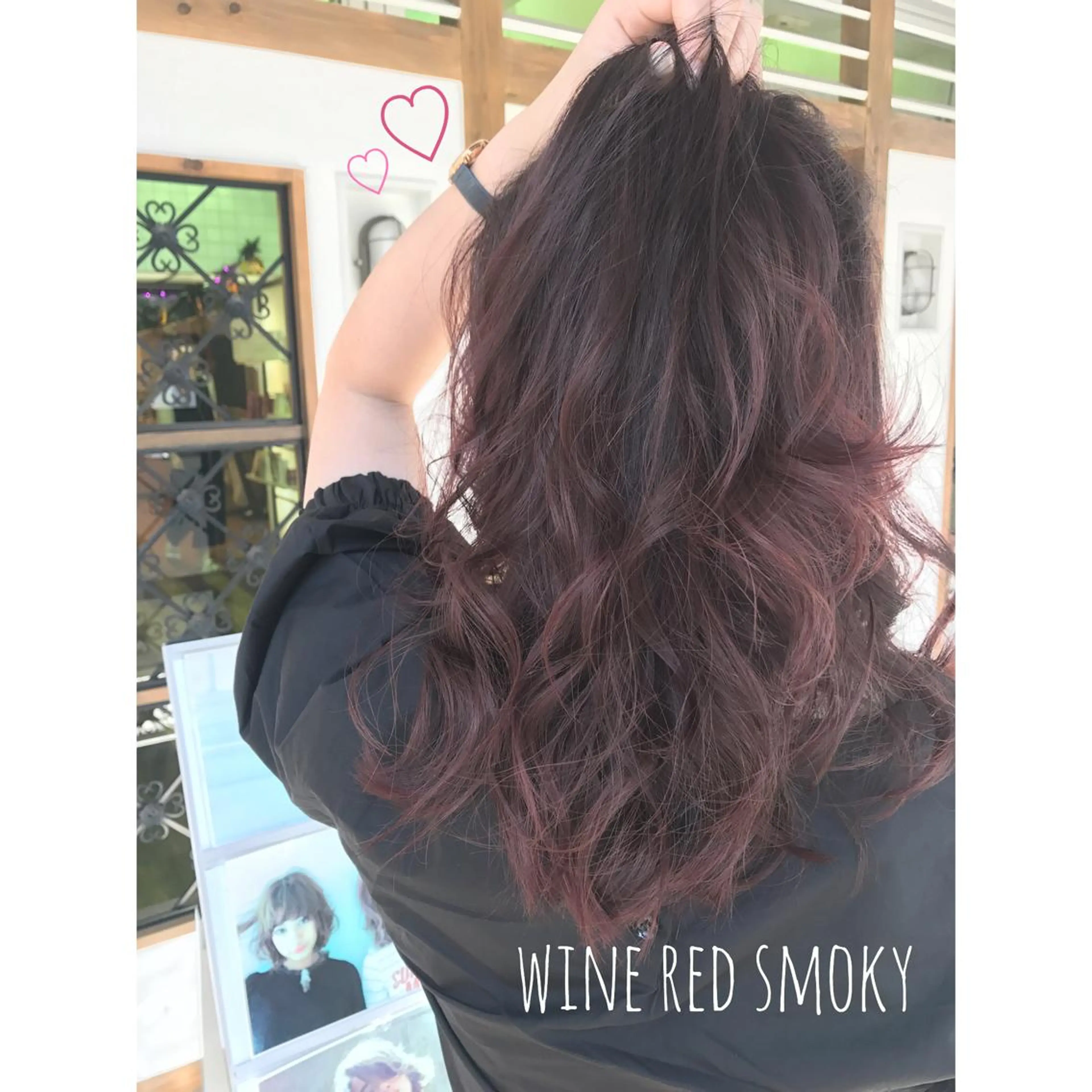 セミロング カラー レッドカラー シアーベージュニスト 🥣大石亜里紗のヘアスタイル