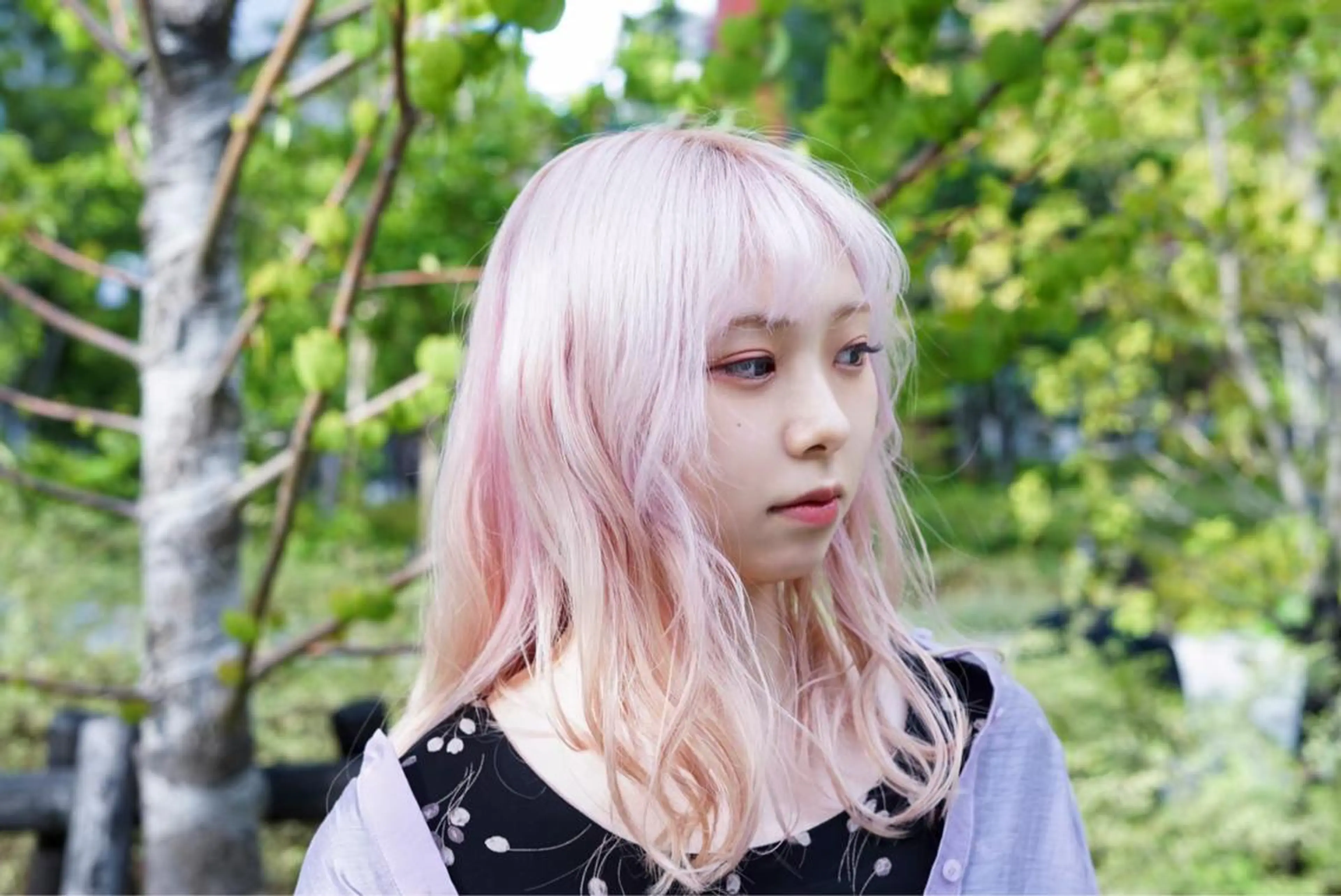 ミディアム カラー ブリーチ ピンクカラー ボブ/レイヤー /河内温太のヘアスタイル