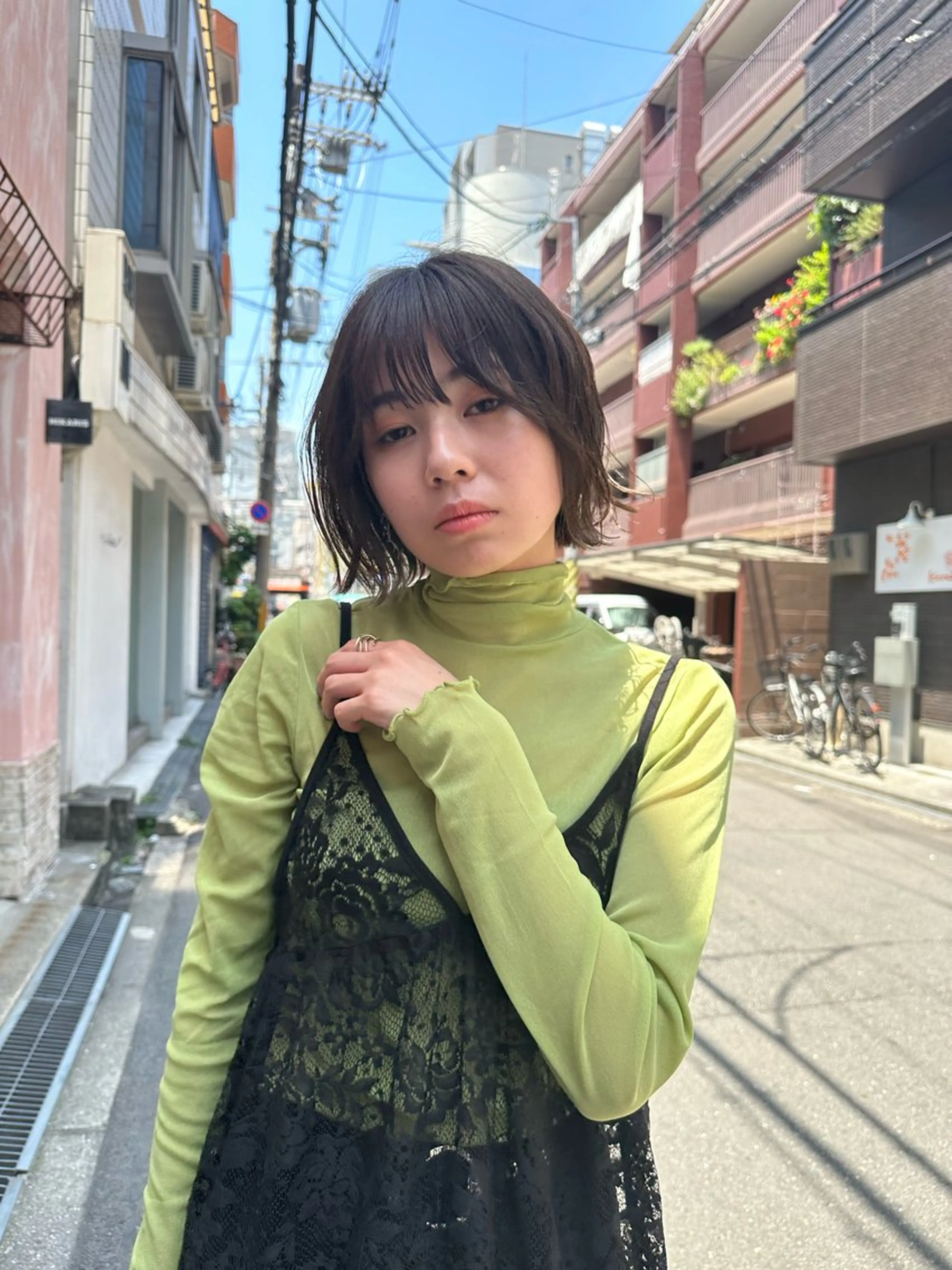 ショート カラー 地毛風縮毛/ 巻ける縮毛/山下凌生のヘアスタイル