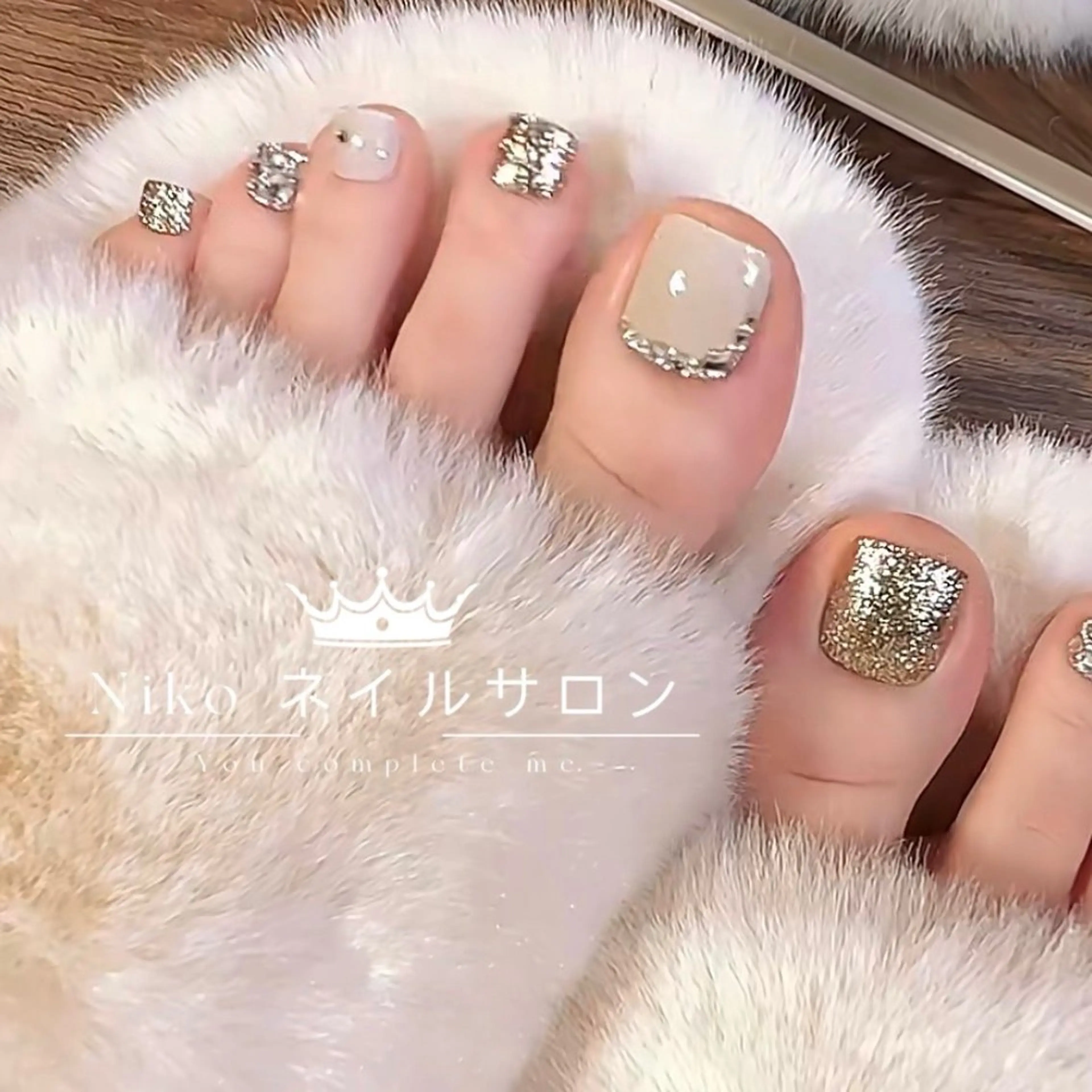 ネイル チークネイル 長さ出し フットネイル フレンチネイル ジェルネイル Niko Nail salon 銀座本店のネイルデザイン