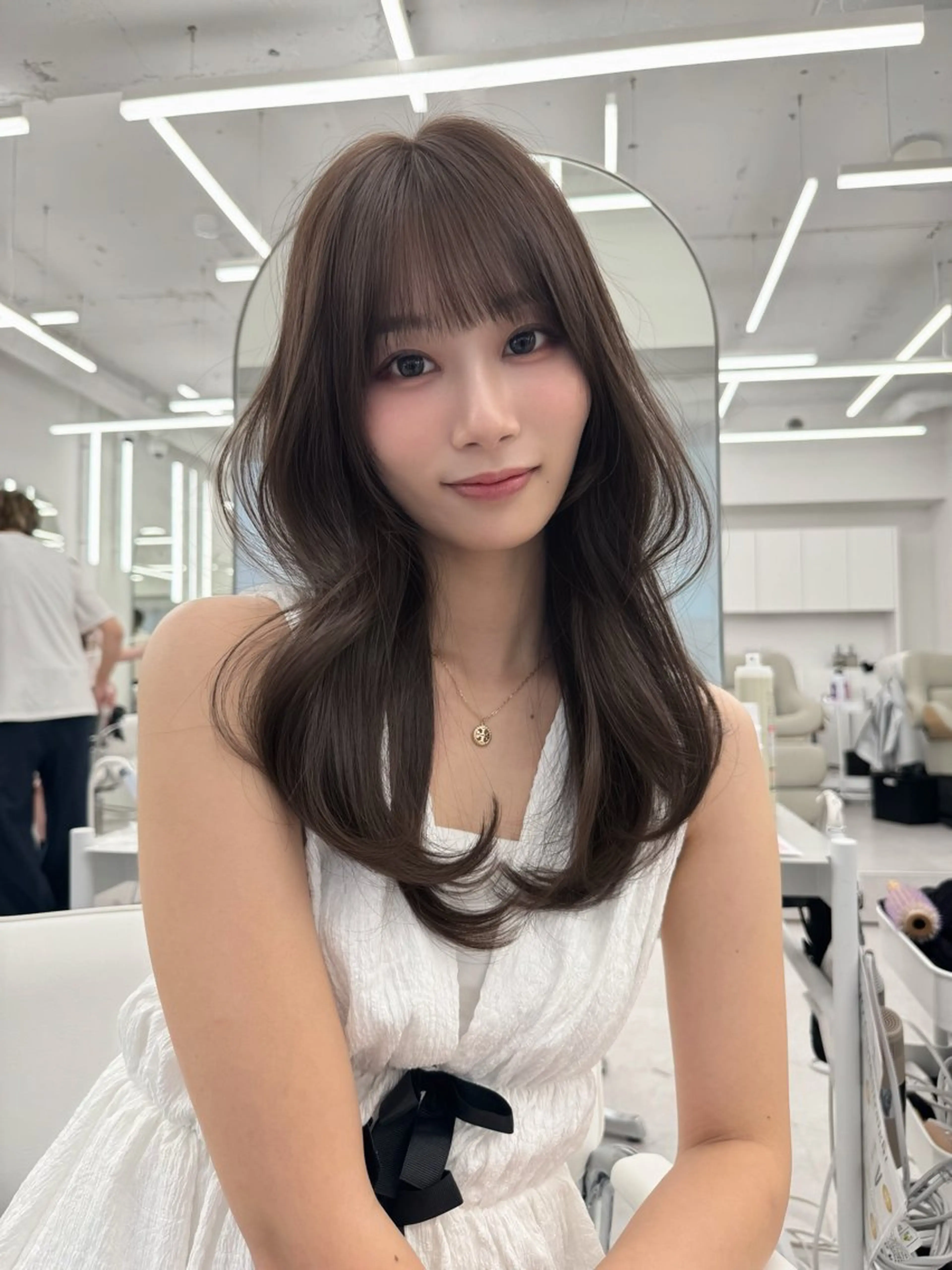 ロング カラー カット ヘアカラー 顔まわりの神様✨ 藤嶋秀幸のヘアスタイル