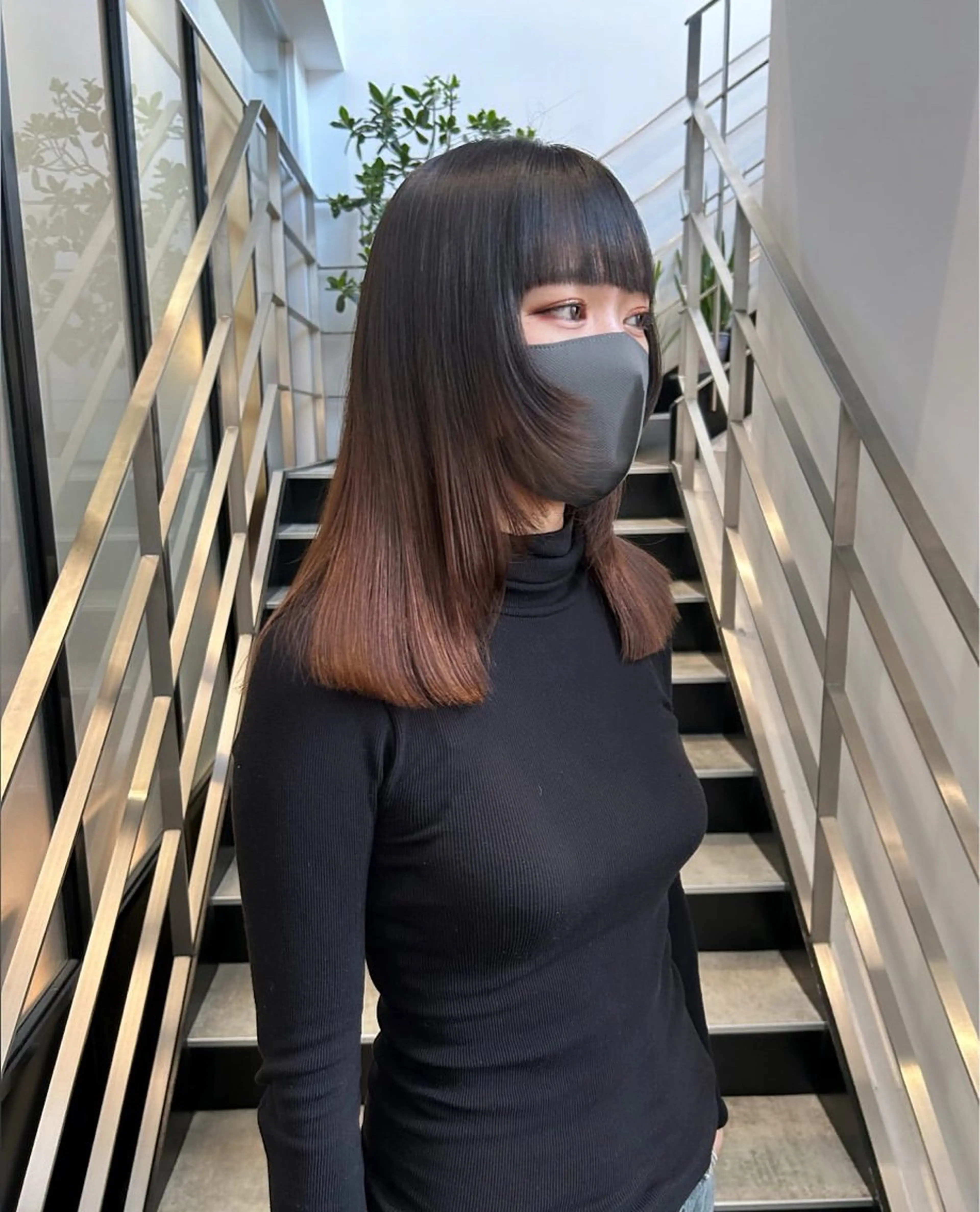 セミロング カラー パーマ ヘアアレンジ キッズ ボルドーカラー 顔まわりレイヤー 顔周りカット レイヤーカット 縮毛矯正 カット 縮毛矯正 GOTODAY SHAiRE SALON (原宿本店)所属・sakurai kana 🎀のヘアスタイル