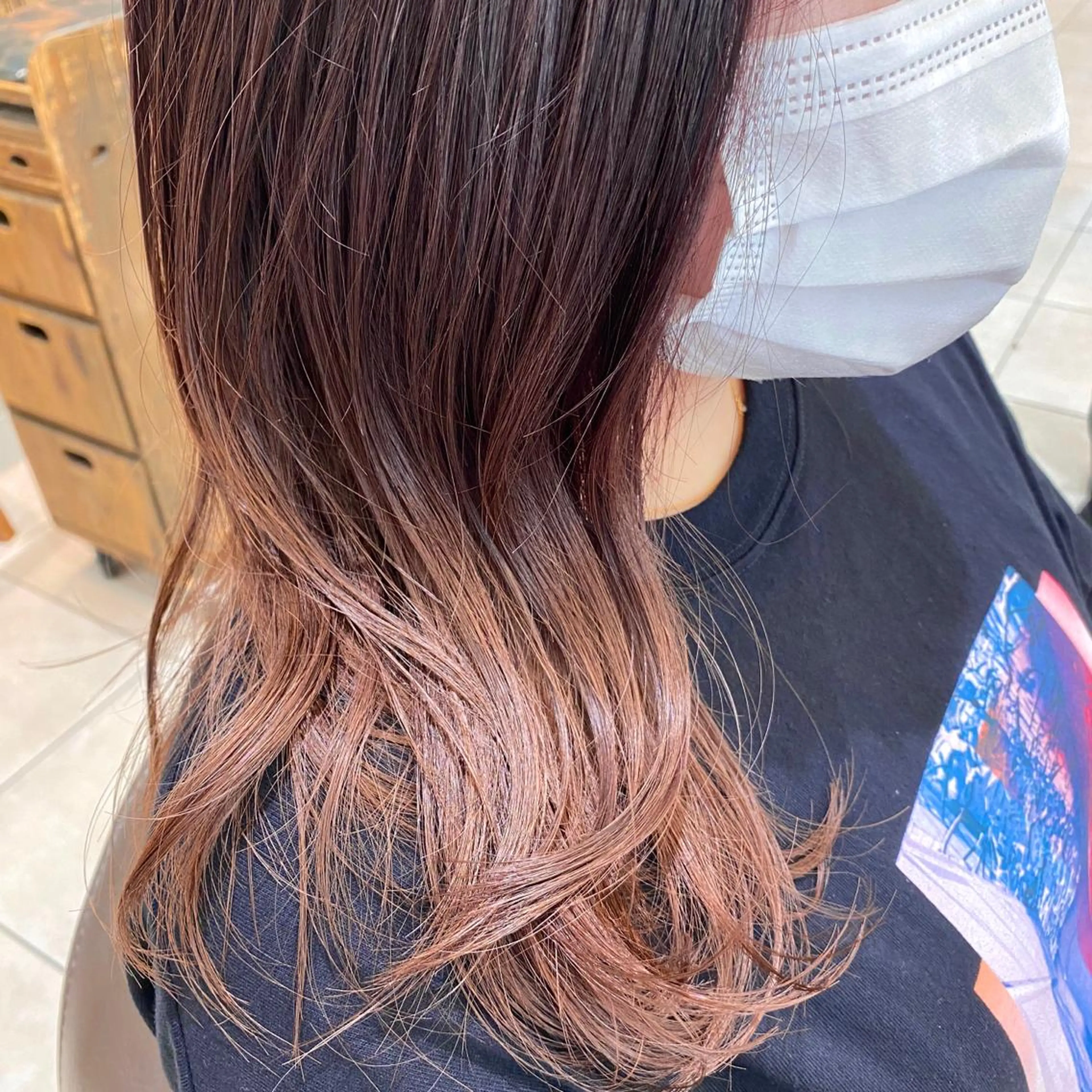 セミロング カラー ブリーチ ラベンダーカラー ブリーチなしカラー ピンクカラー ピンクラベンダー 韓国ヘア🇰🇷 トヨキトキコのヘアスタイル