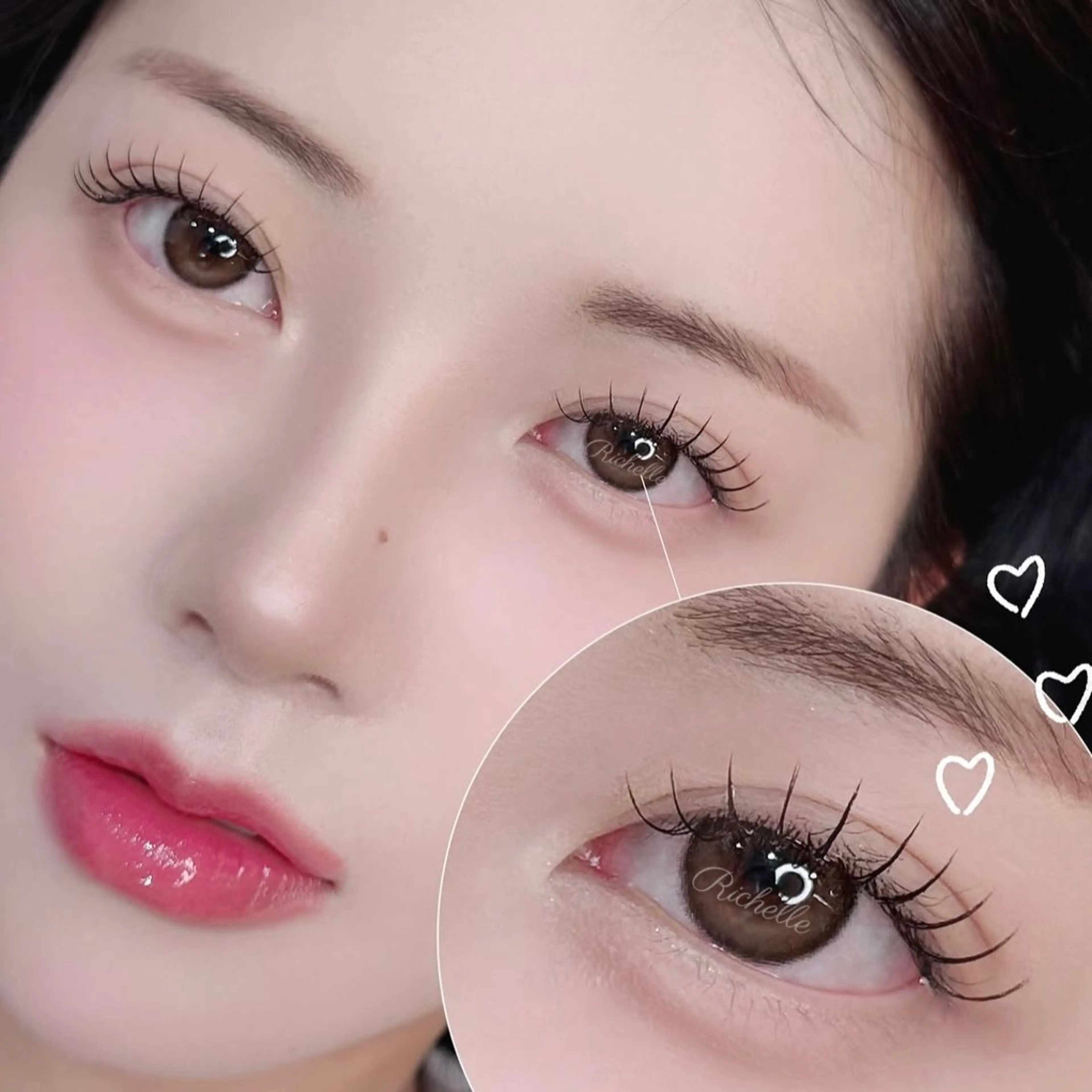 🧁圧倒的モチ/韓国🇰🇷束感👼 バインドロック80束+コーティング付き🎀 ぱっちり韓ドル束感まつ毛に🪐の写真