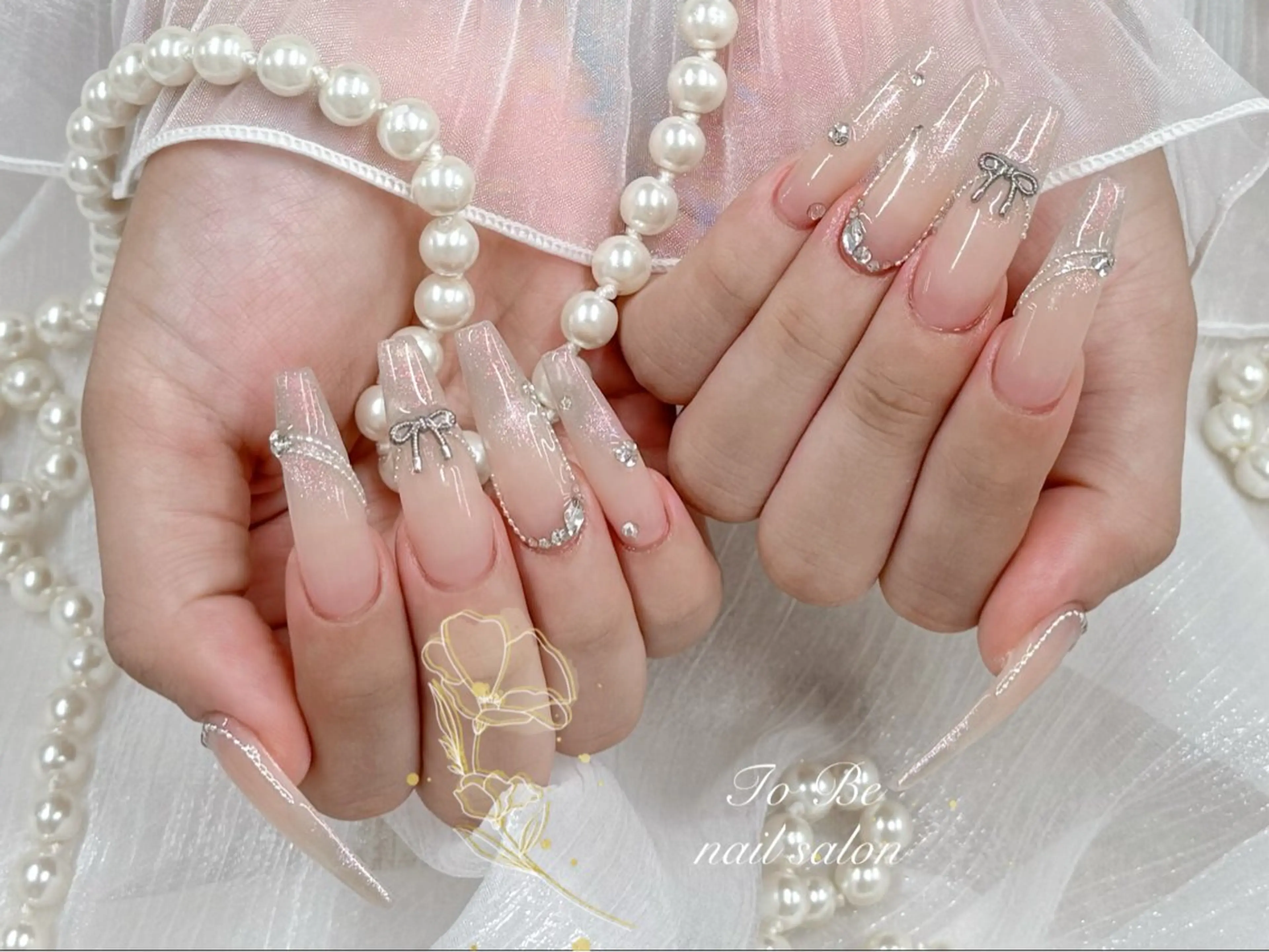 ロング ハンドネイル Nail Salon To Be珈月のネイルデザイン