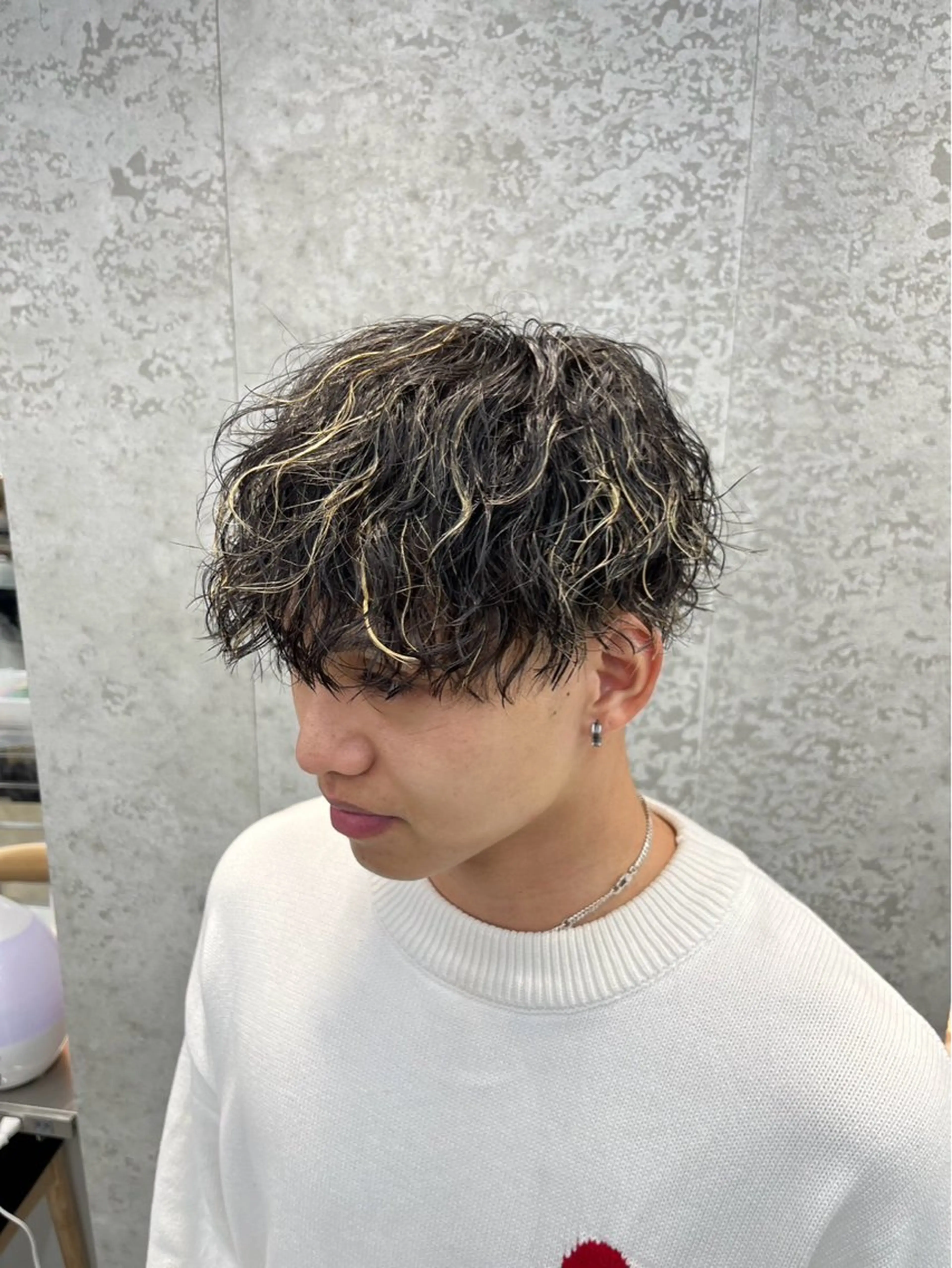 カラー パーマ メンズ メンズメッシュ メンズパーマ メッシュ 🌀メンズパーマ🌀 波巻き/馬渕叶悟🦔のヘアスタイル