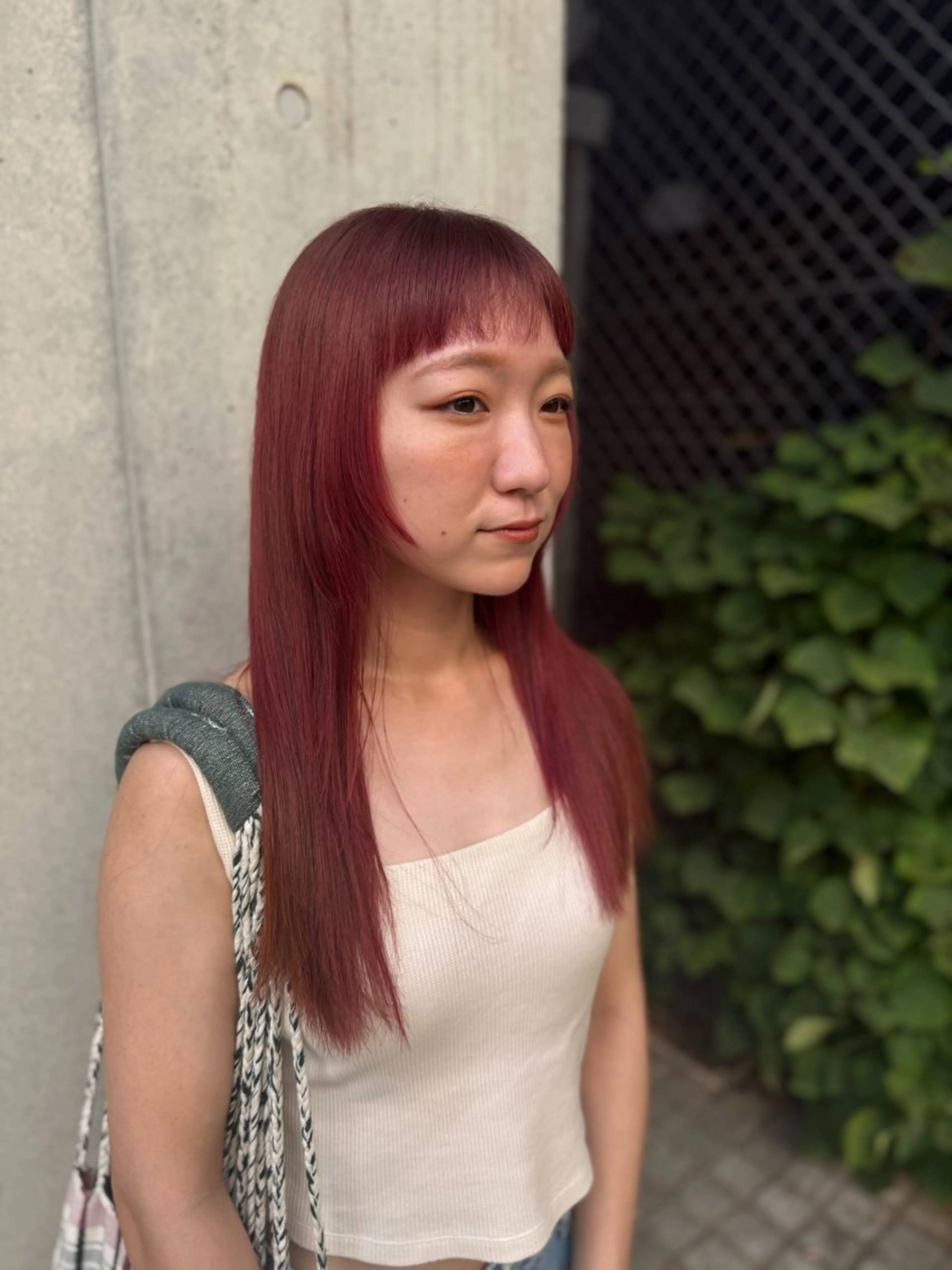 ロング カラー 透明感カラー レッドカラー ヘアカラー 艶カラー/ハイトーン /アレンジ/meiのヘアスタイル