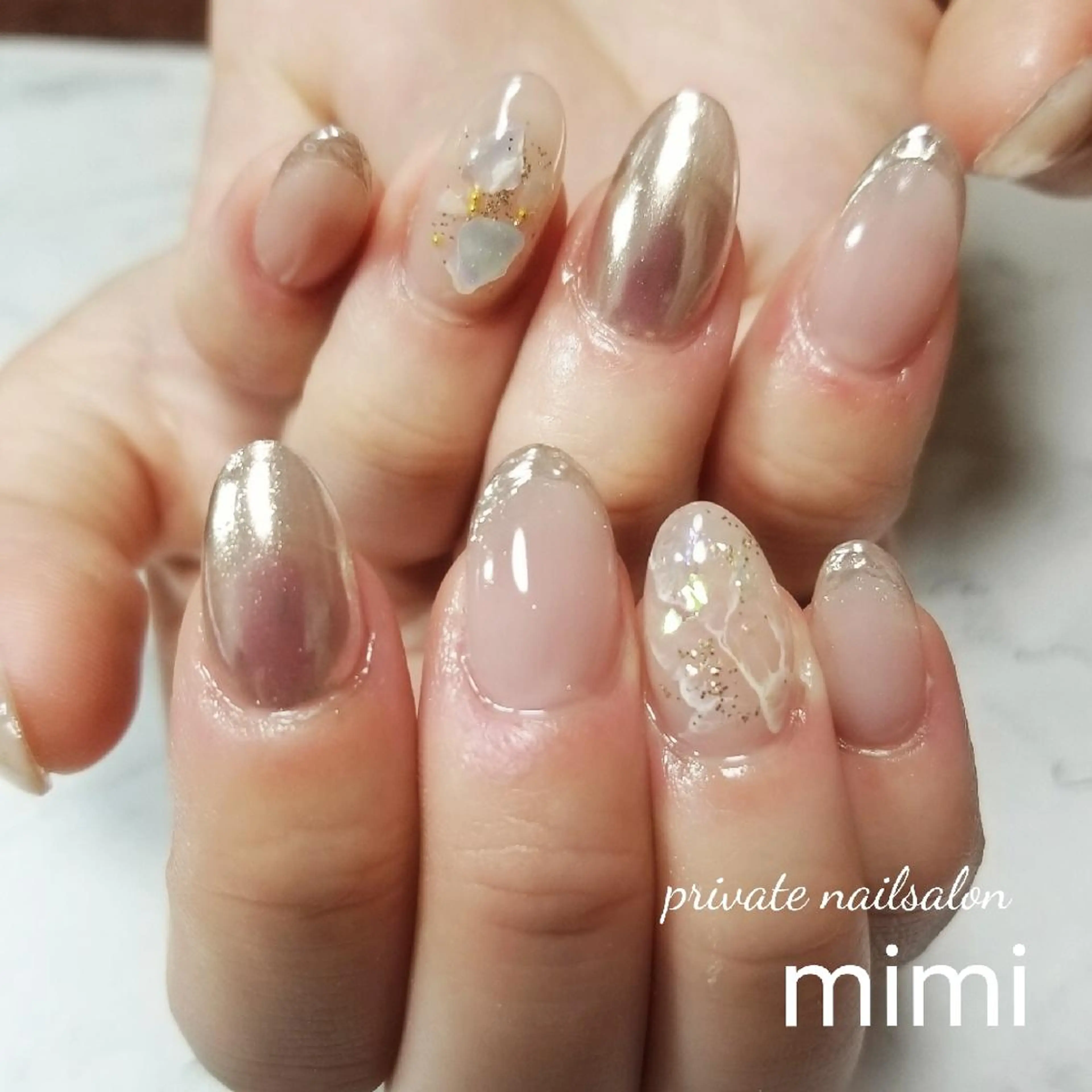 ネイル ニュアンスネイル 春ネイル ハンドネイル 博多ネイル ｍｉｍｉのネイルデザイン