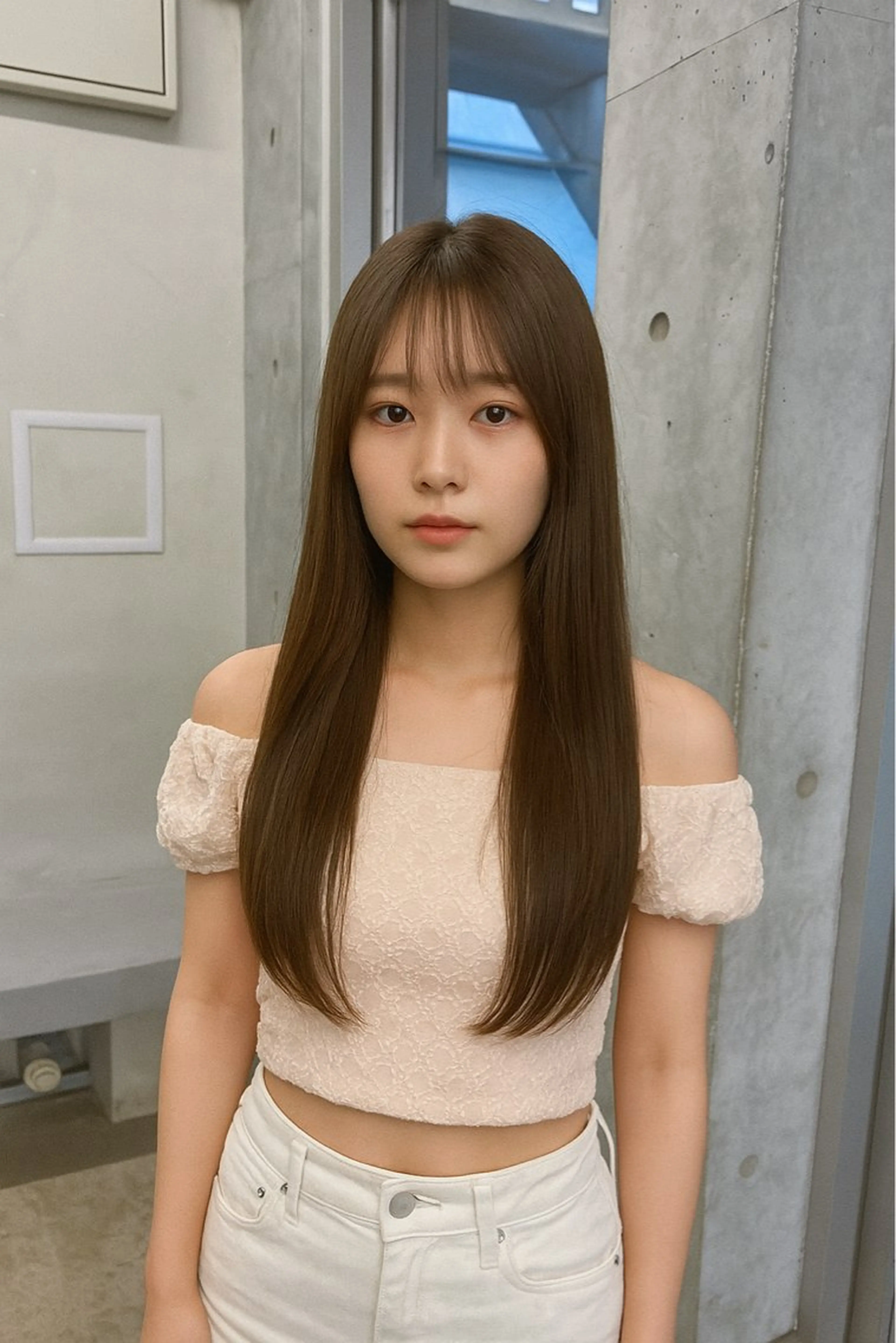 ロング カラー ロングレイヤー アッシュ ベージュカラー ケアカラー 透明感カラー カット ヘアカラー トリートメント レイヤー/梅田/ HIKARU🍀のヘアスタイル