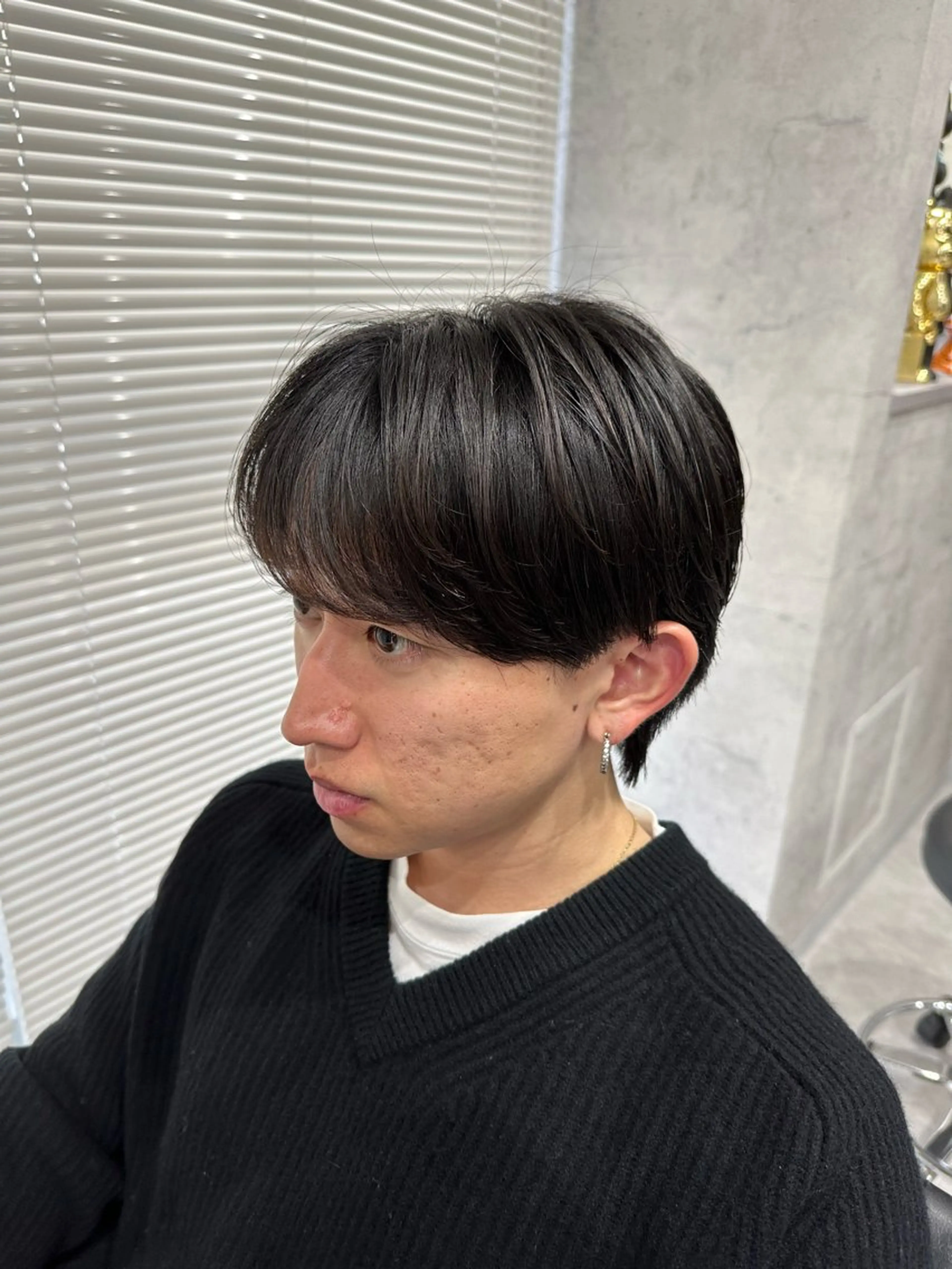 ショート パーマ メンズ マッシュ シースルーマッシュ カット 「パーマ指名No1 🥇」小日向悠のヘアスタイル