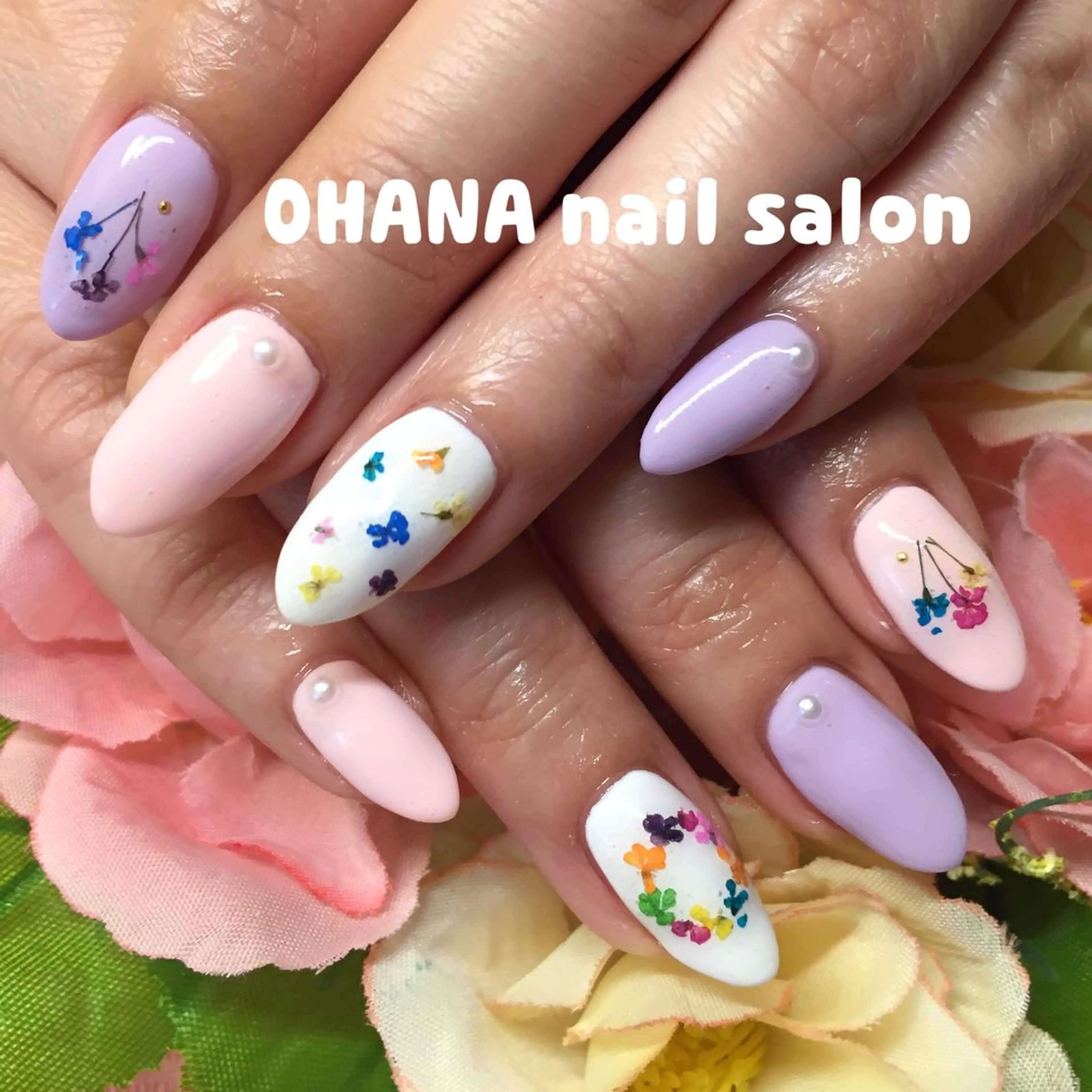 ネイル ジェルネイル 春ネイル 那覇🏝️台湾人 ネイリストSHIUのネイルデザイン