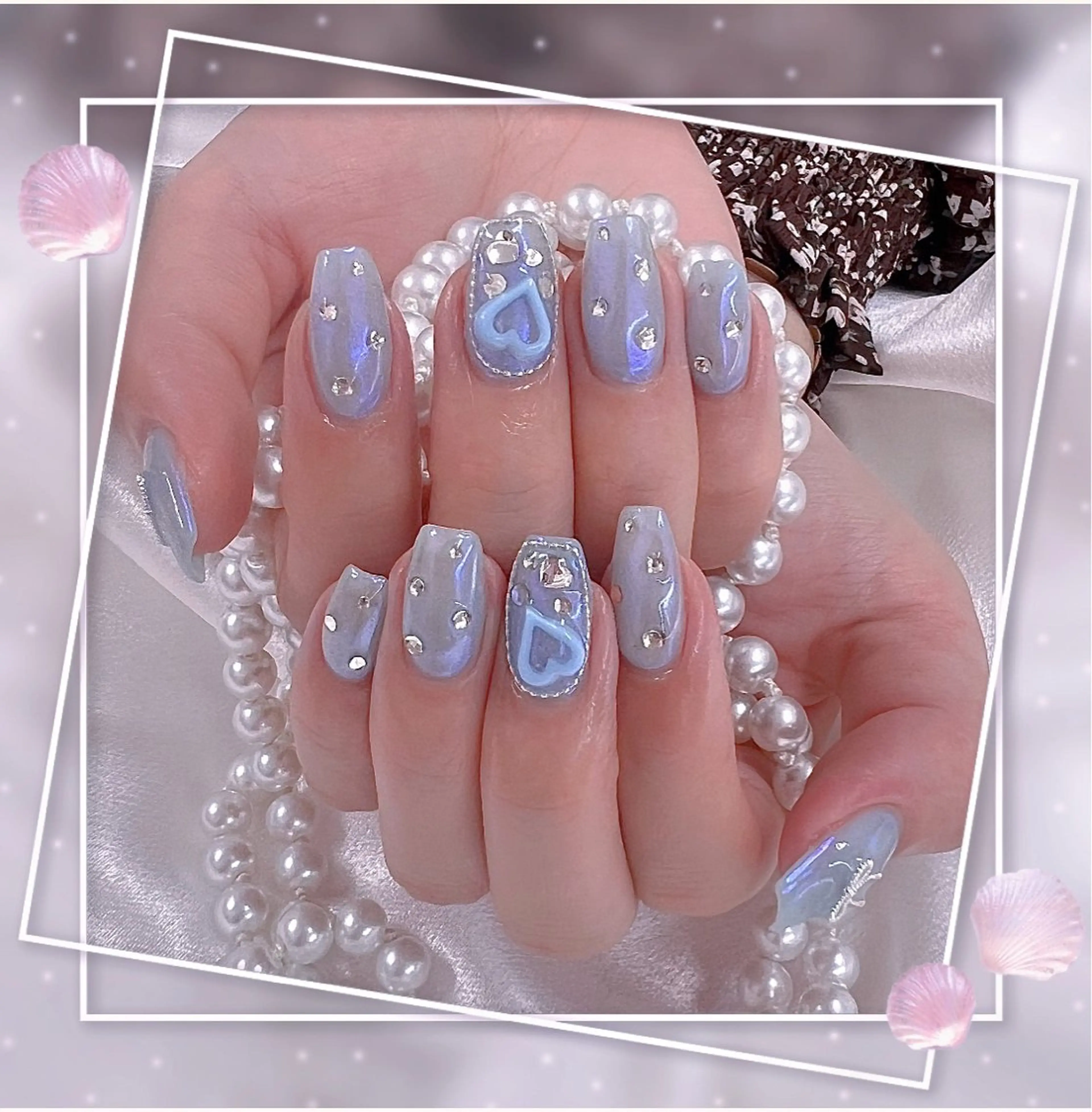 ネイル グラデーション キラキラネイル 韓国ネイル マグネットネイル ピンク Chill Nailsalonのネイルデザイン