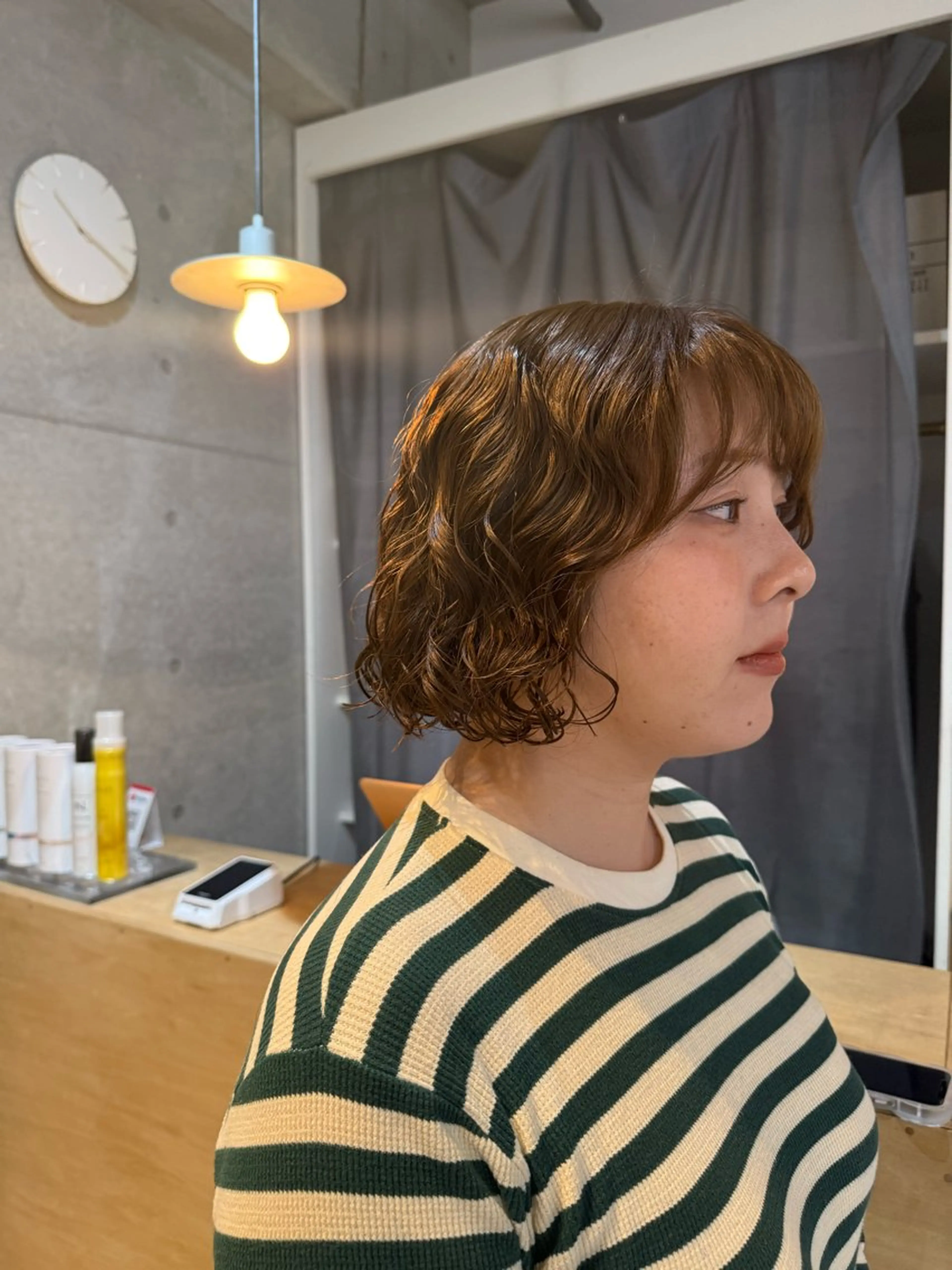 ミディアム カット ヘアカラー パーマ トリートメント ショートカットモデル 募集/神野のヘアスタイル