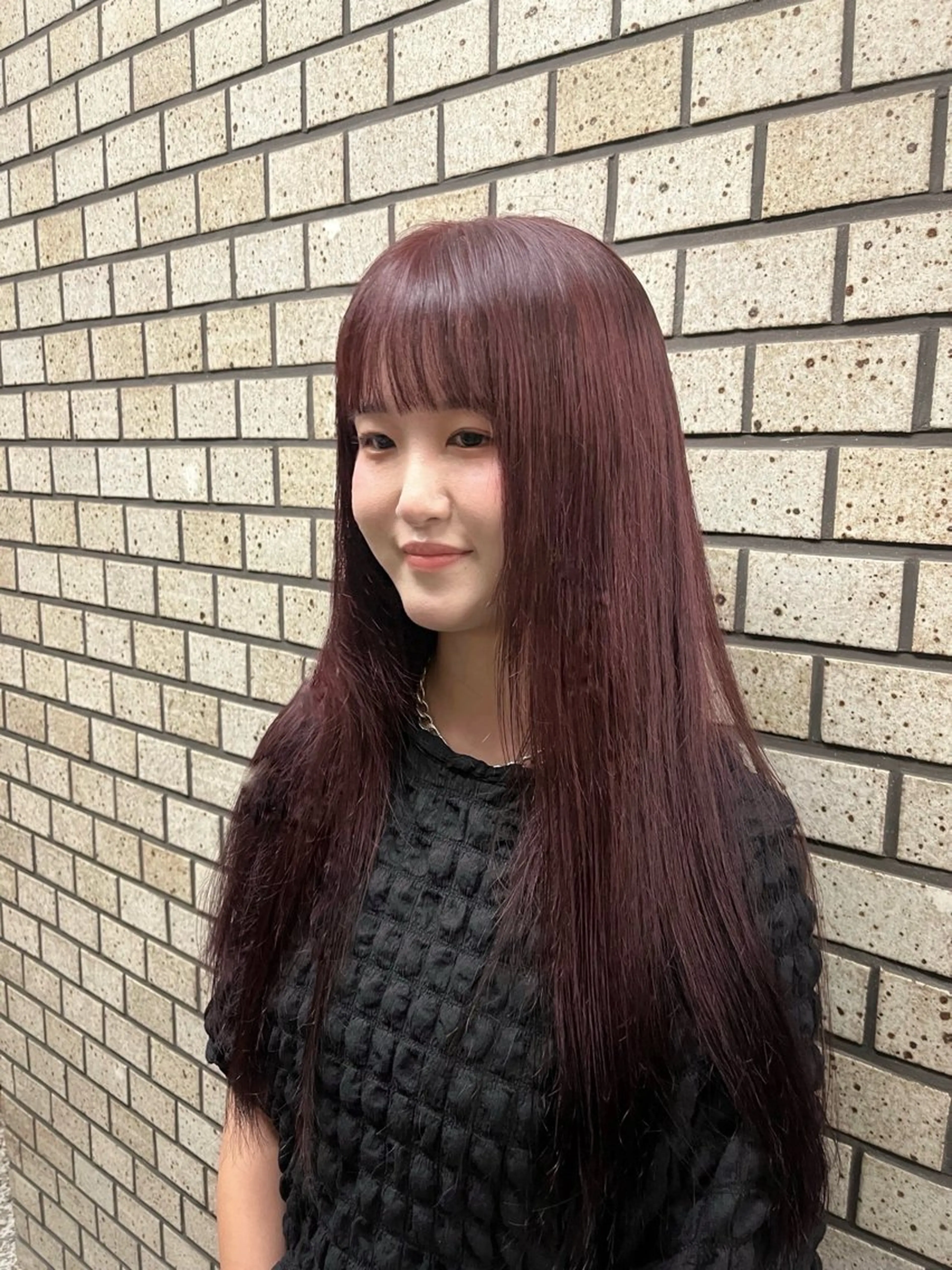 カラー オレンジ レッドカラー 長崎 妃日衣のヘアスタイル