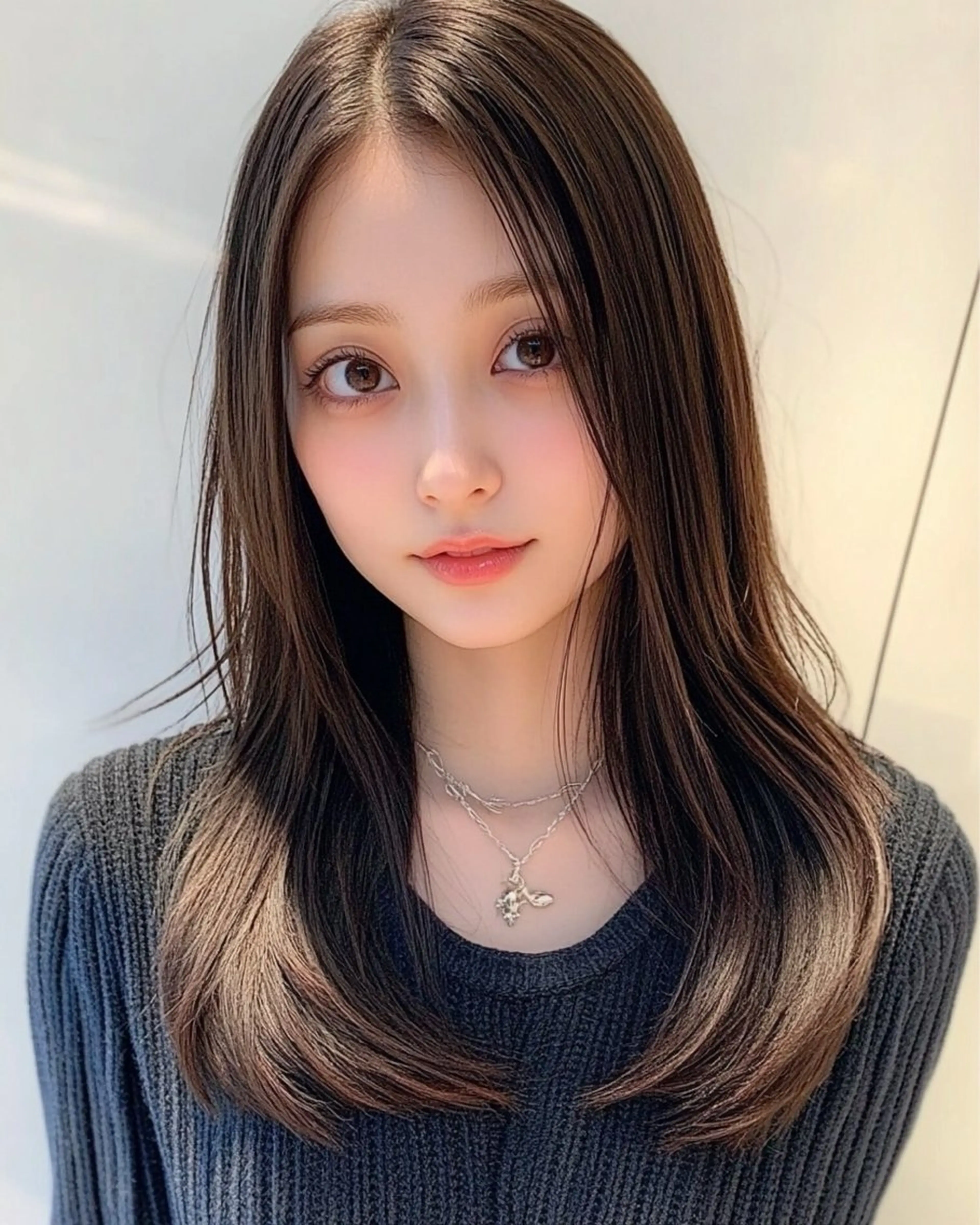 セミロング カラー カット ヘアカラー トリートメント レイヤー×顔周 り×髪質改善/MIUのヘアスタイル