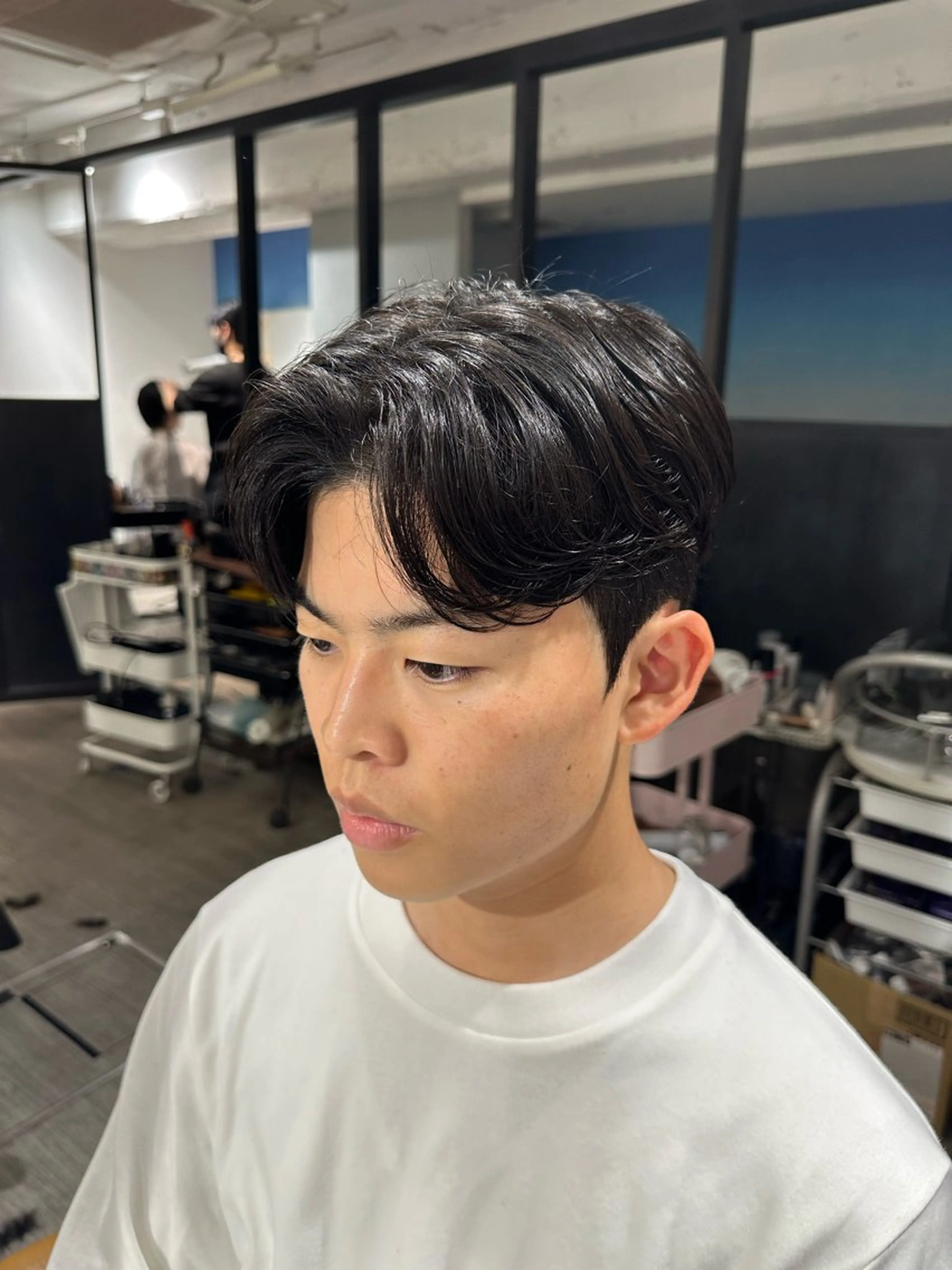 ショート パーマ メンズ ダウンパーマ カルマパーマ メンズパーマ ダウンパーマ/カルマ パーマ/大阪韓国ヘアのヘアスタイル