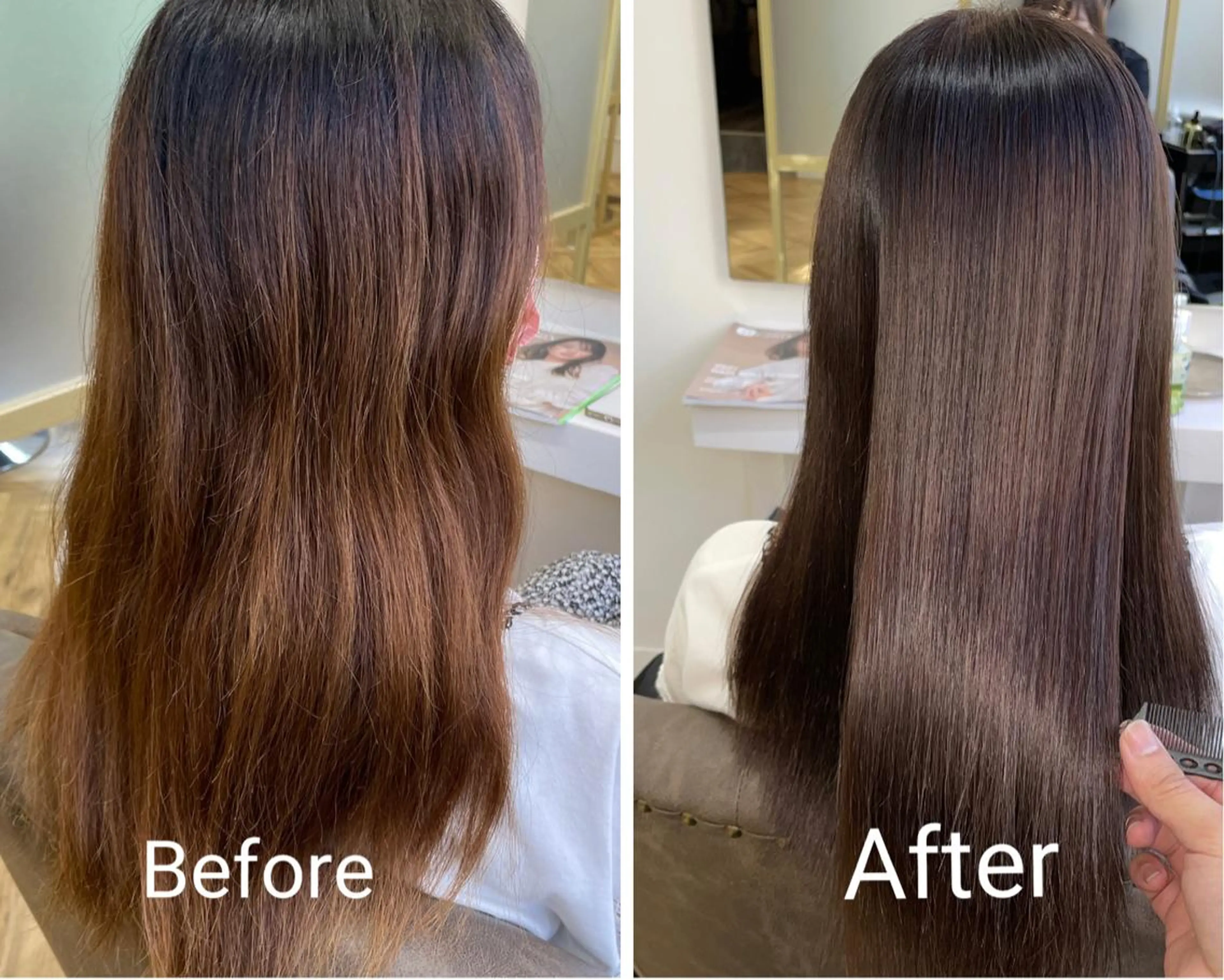 セミロング カラー 髪質改善特化 スギヤマハヤトのヘアスタイル