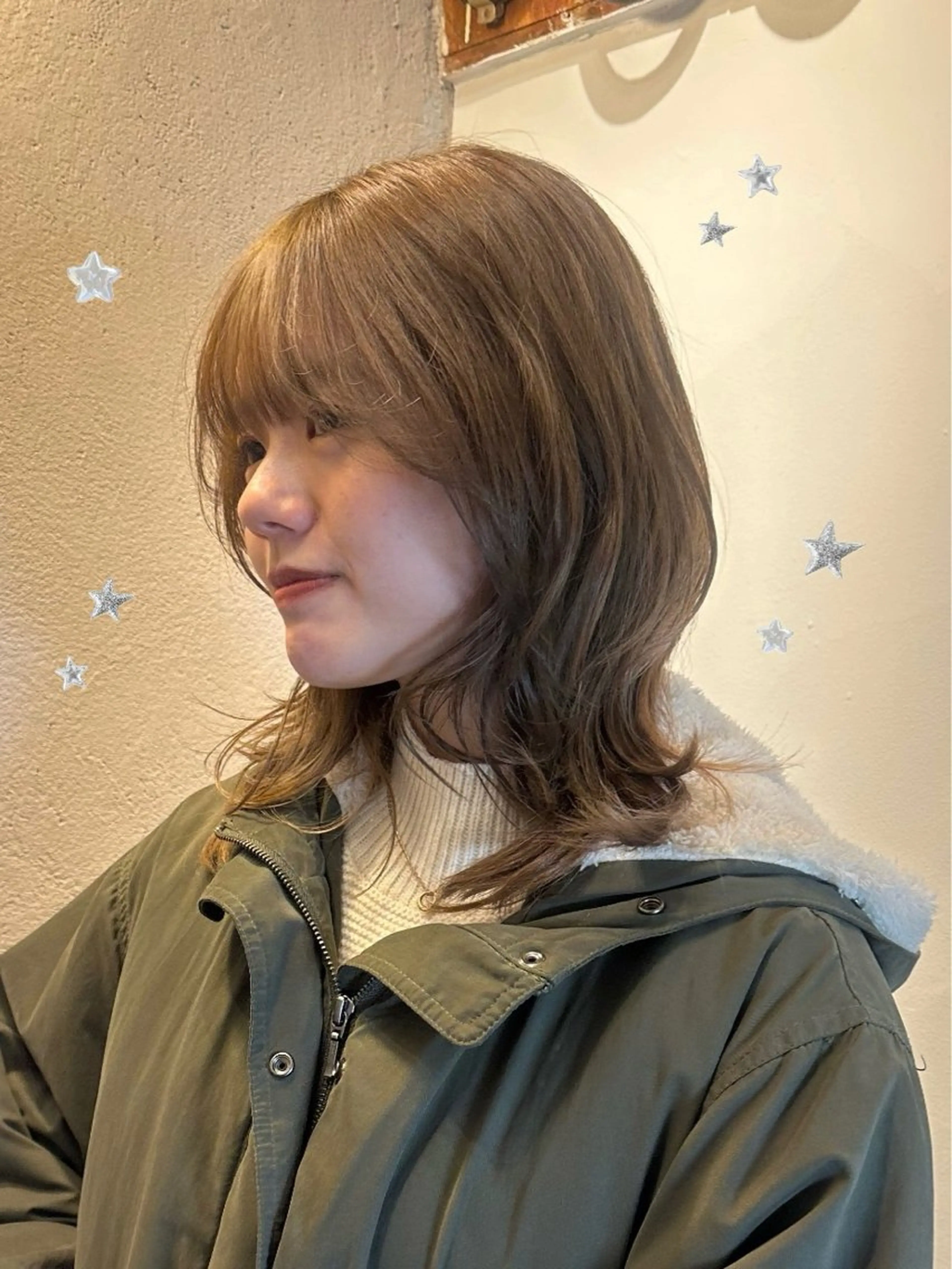 ミディアム カラー カット ヘアカラー トリートメント 暖色/レイヤーカット 🌙オノユリカのヘアスタイル