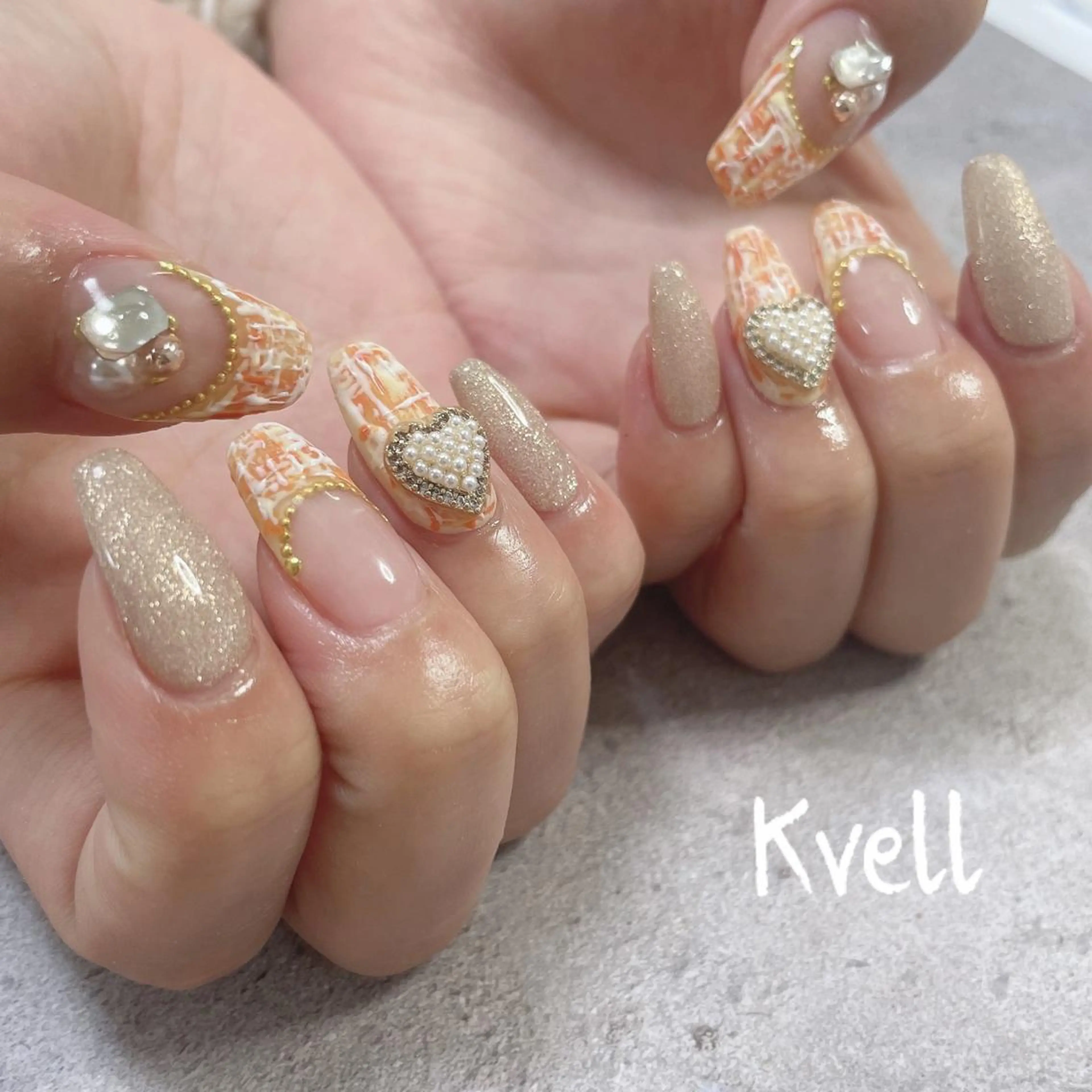 ネイル ツイードネイル ハンドネイル nail salon  Kvell所属・nailsalon Kvellのネイルデザイン
