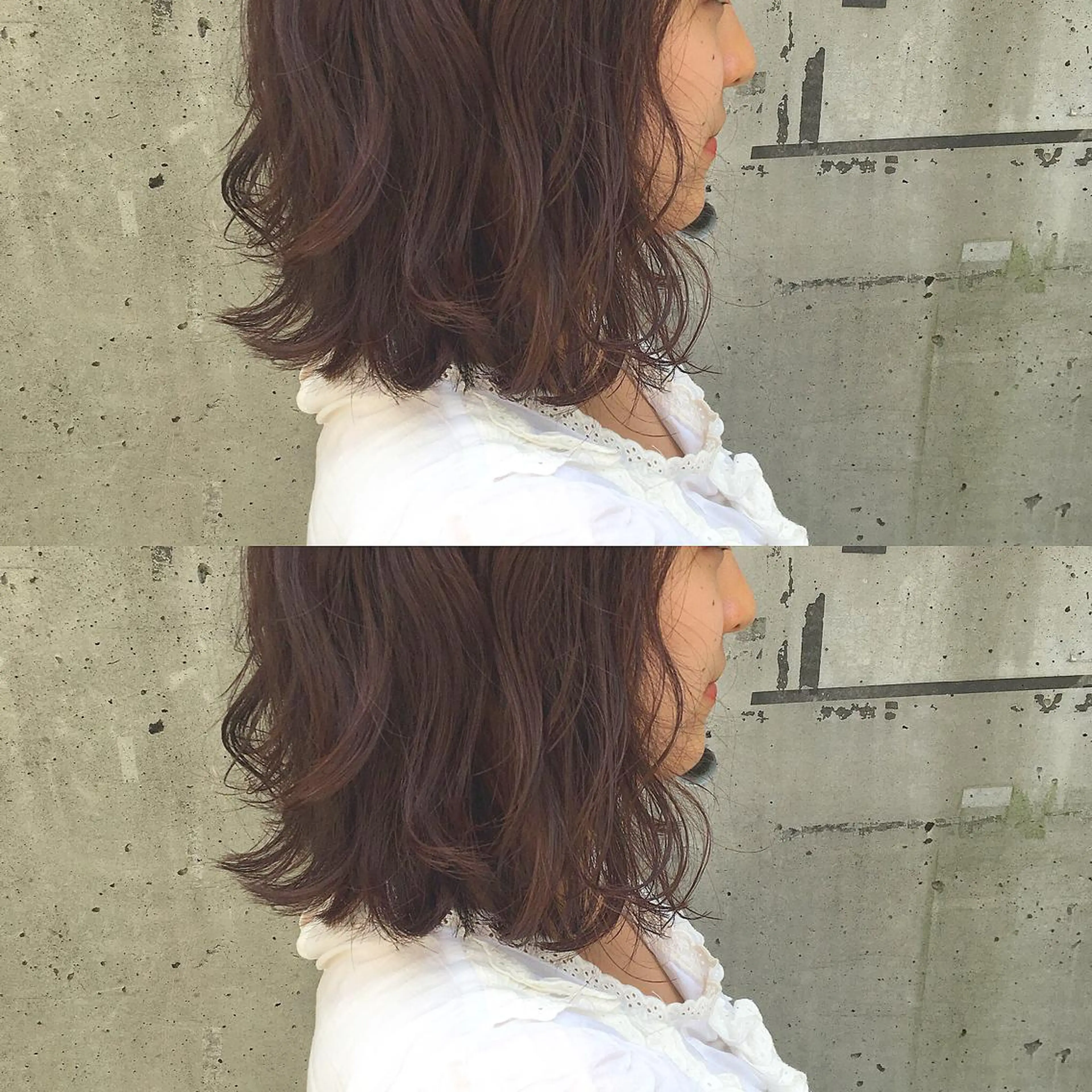 ミディアム カラー ボブレイヤー ブラウンカラー マロンブラウン ボブ レイヤーカット emme MIHO♡のヘアスタイル