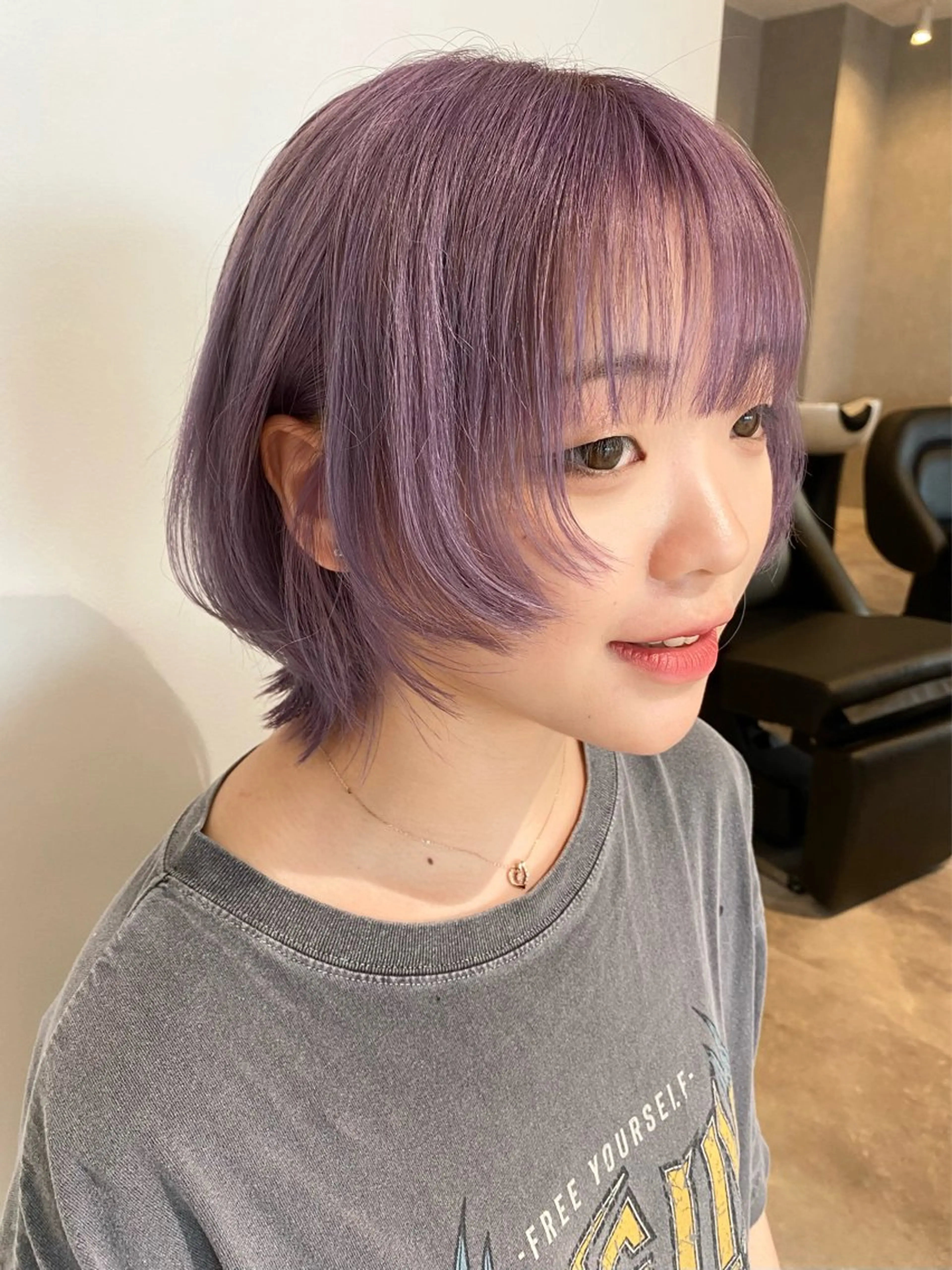 ミディアム レイヤーカット ウルフカット 原 優季のヘアスタイル