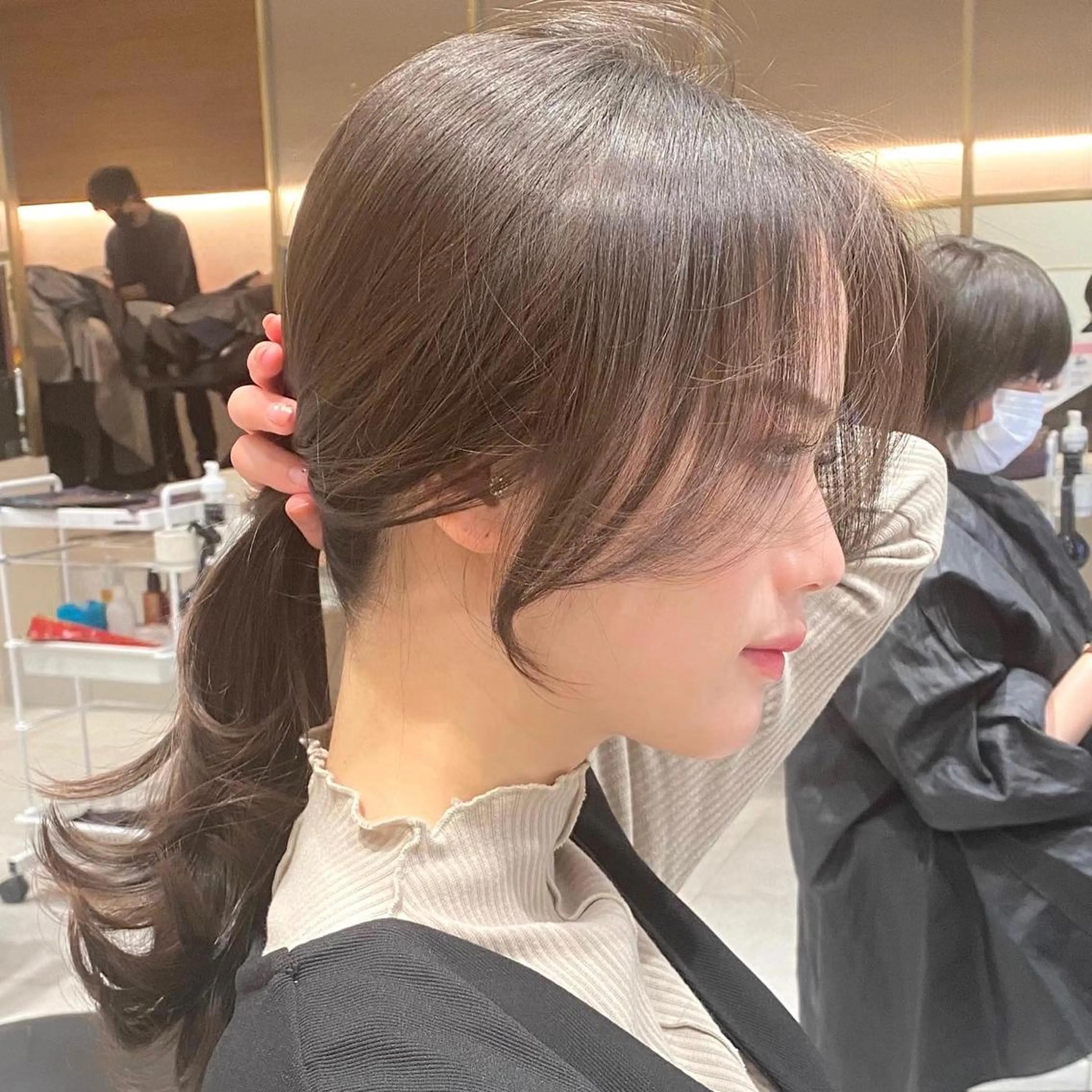 セミロング カット ヘアカラー トリートメント 韓国くびれレイヤー 🇰🇷はづきのヘアスタイル