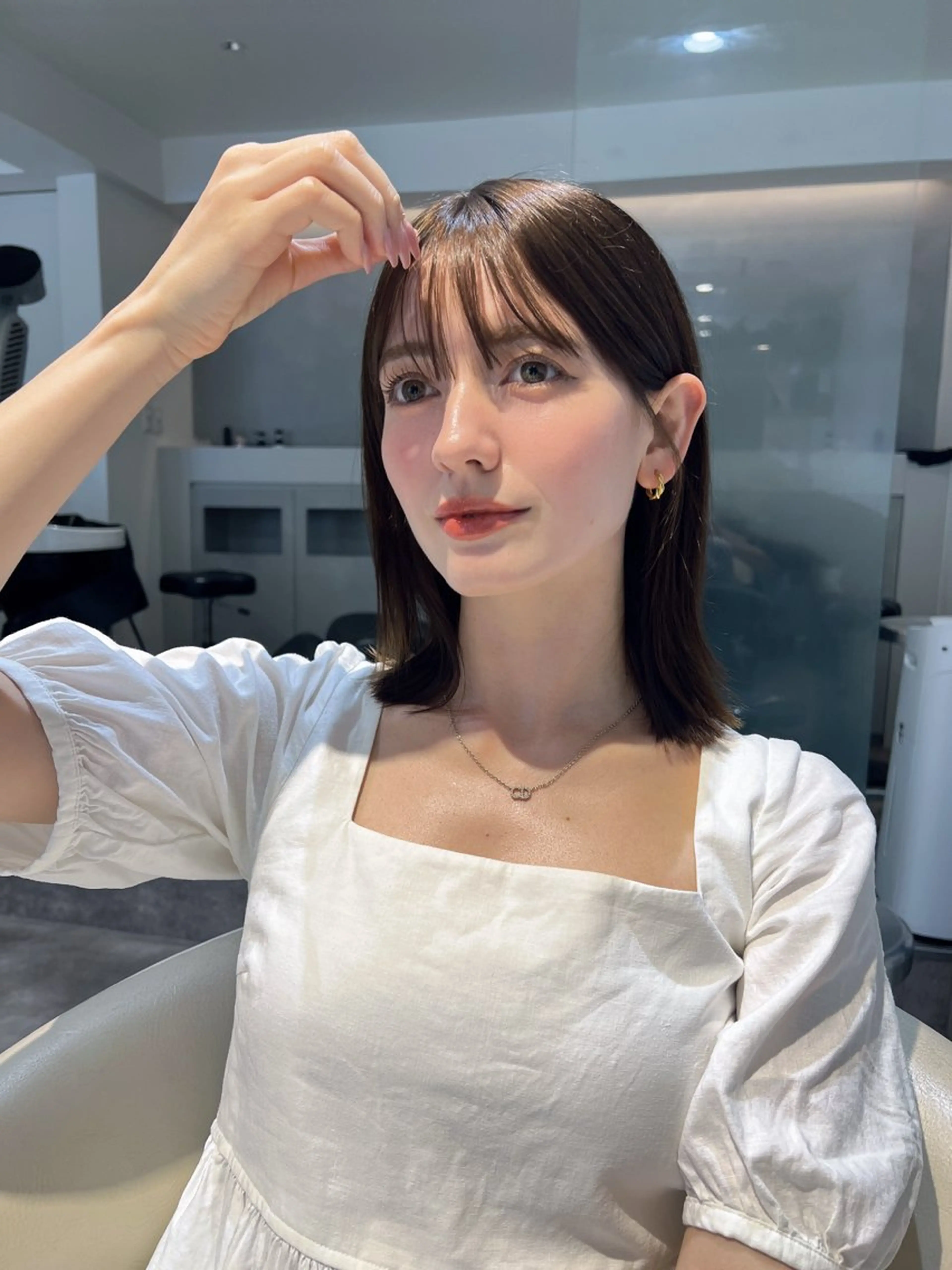 ミディアム カラー ベージュカラー ブリーチ 透明感カラー グレージュ ブリーチなしカラー カット ヘアカラー トリートメント 原宿/美髪カラー 🫧TAISEIのヘアスタイル