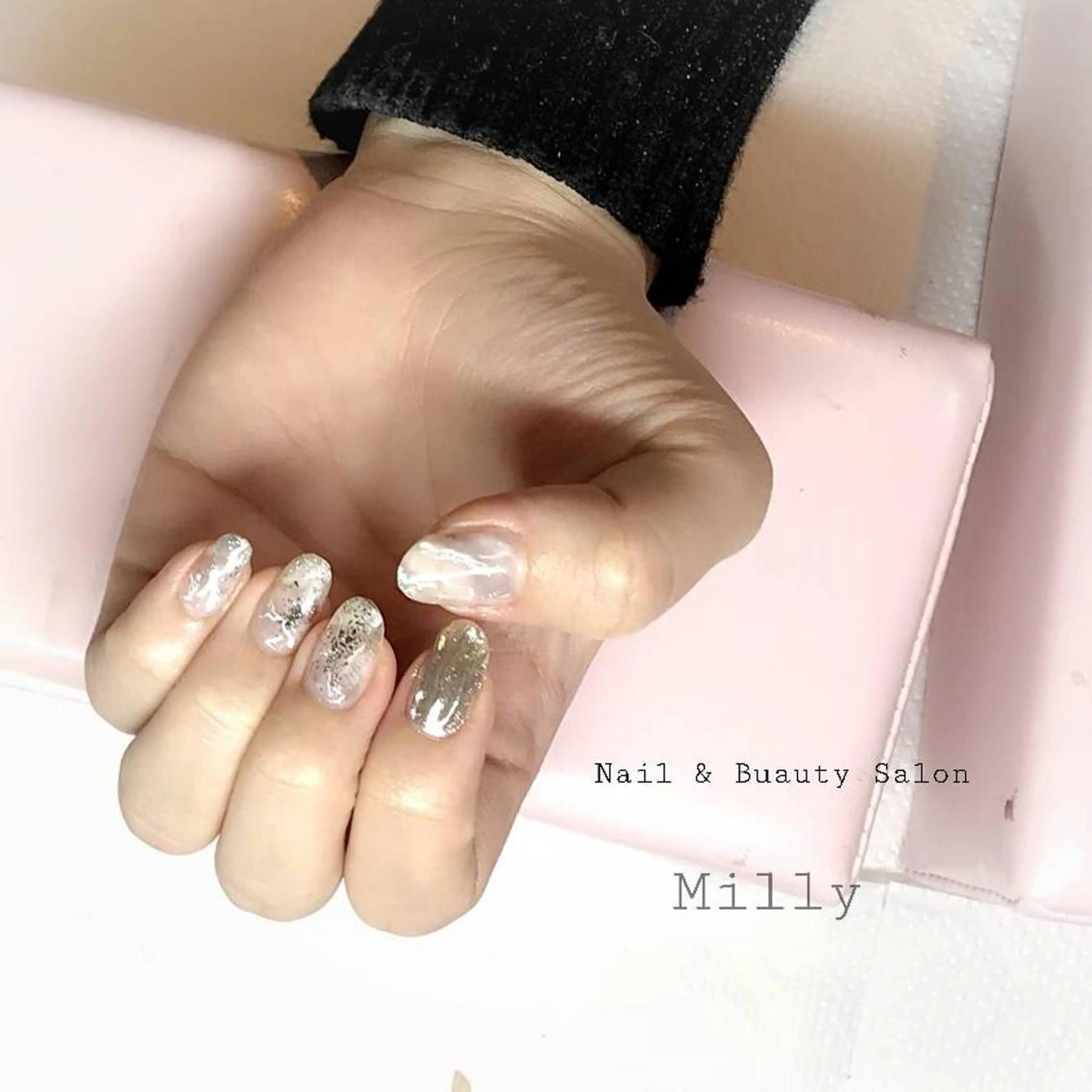 ネイル 大理石ネイル(マーブル) ミラーネイル milly nail （予約担当)のネイルデザイン