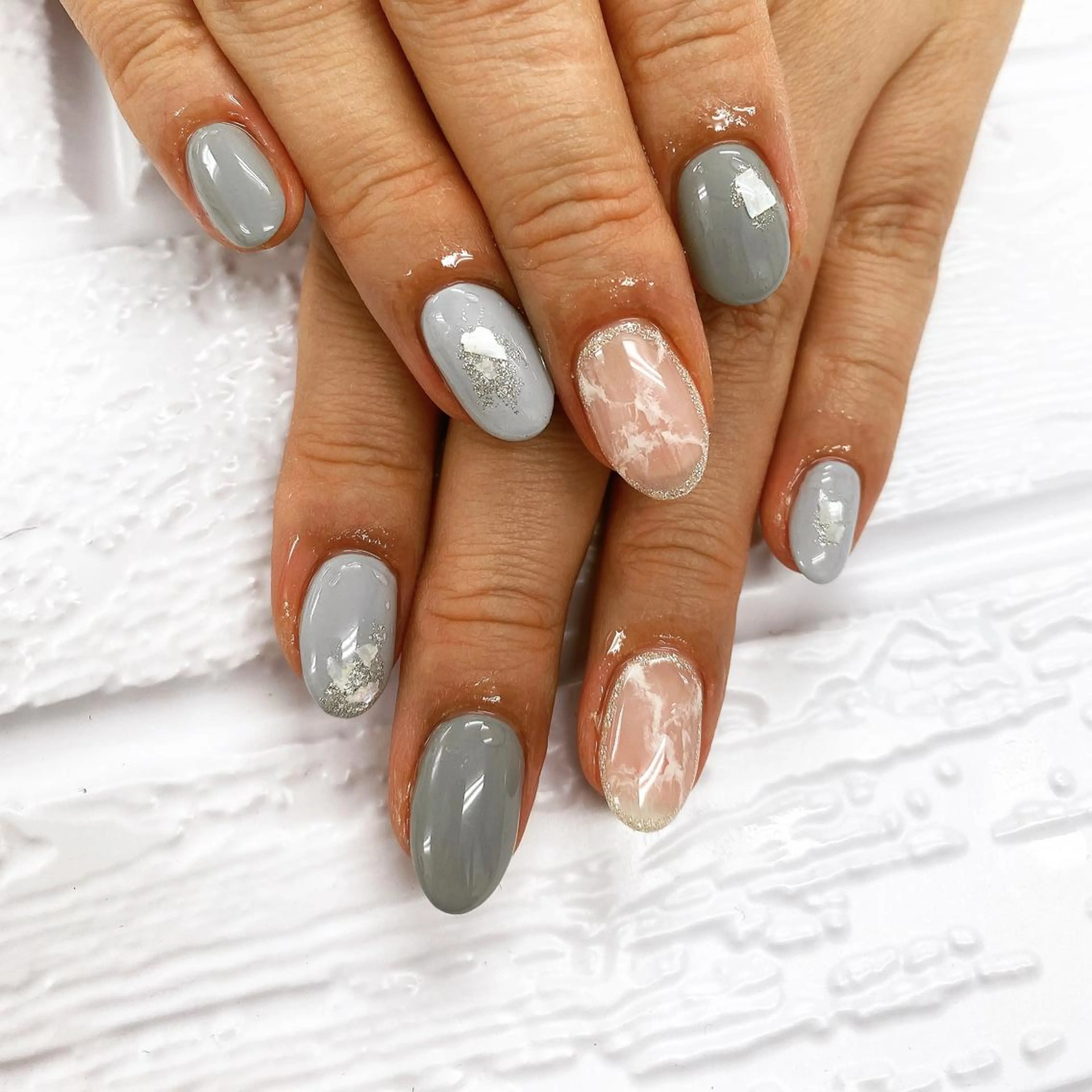 ネイル アートネイル 大理石ネイル(マーブル) ハンドネイル N._._.claw[エヌクロー]所属・N._._. clawのネイルデザイン