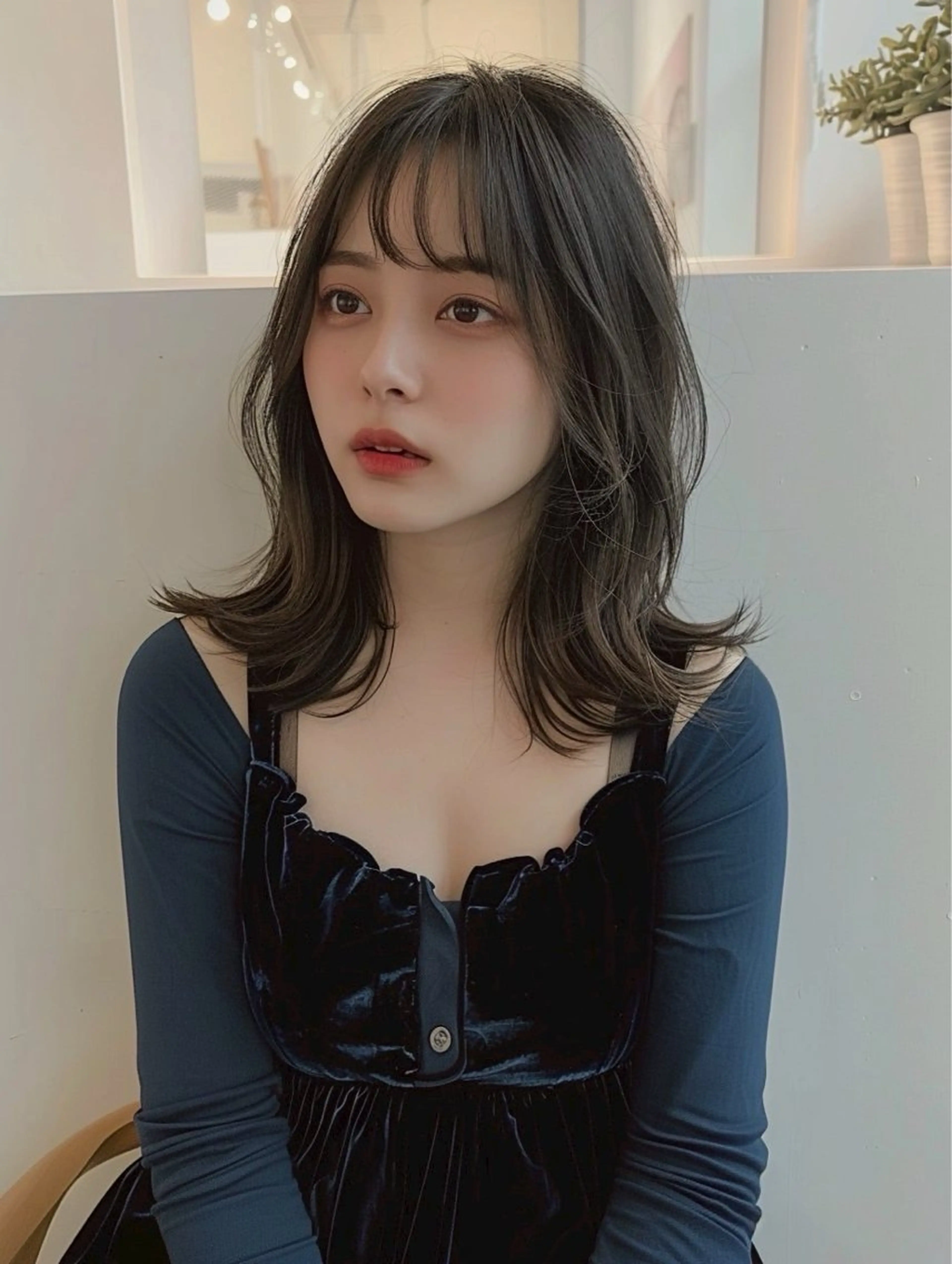 ミディアム 川上 遥冬のヘアスタイル